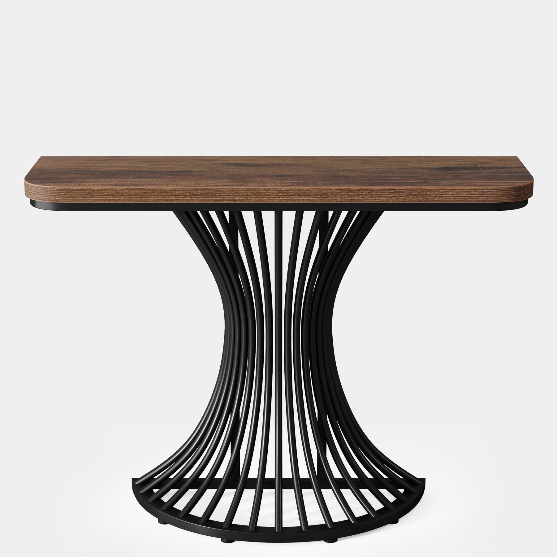 39 Inch Modern Console Table with Geometric Metal Base - Entryway Sofa Table for Hallway, Living Room & Bedroom Decor