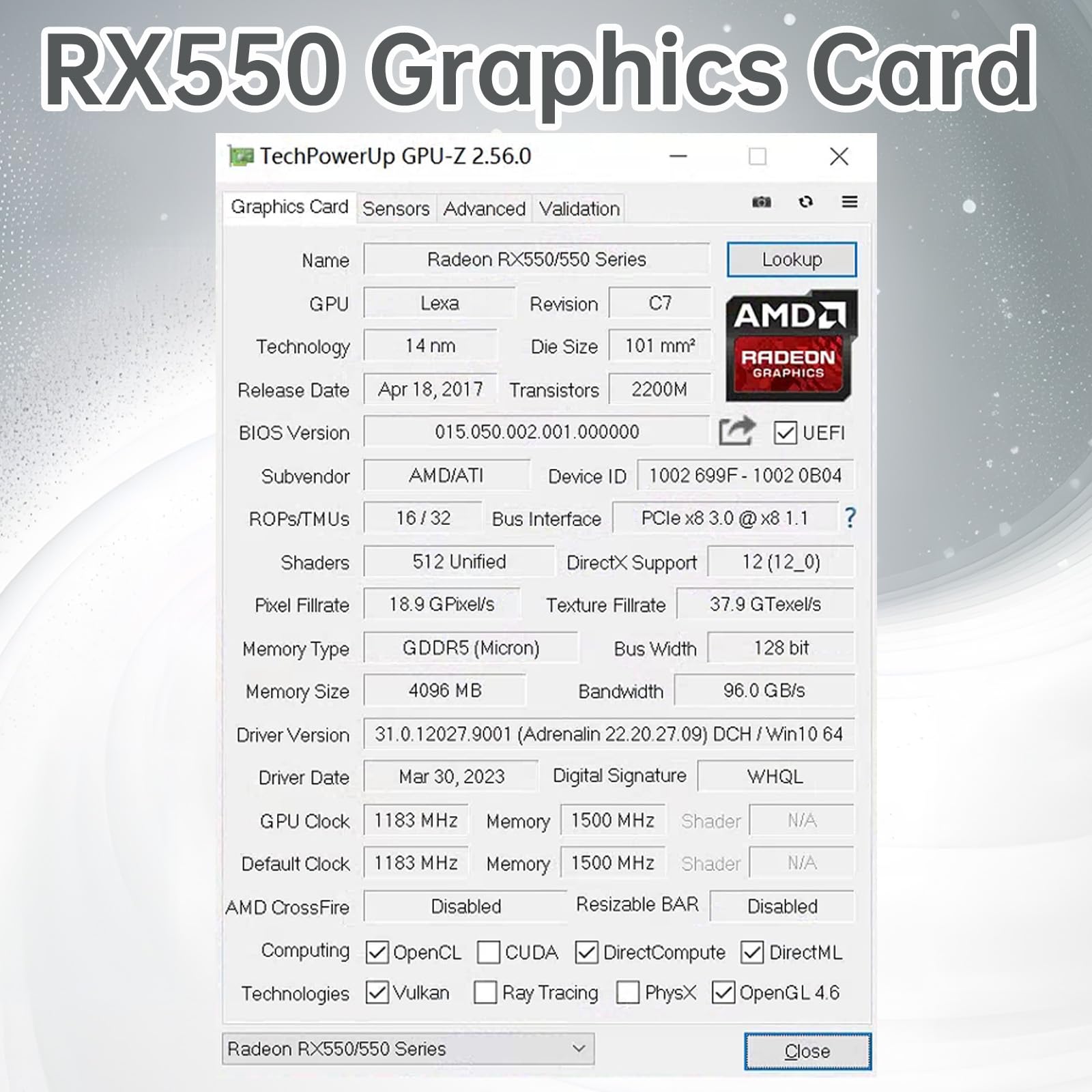 SOYO AMD Radeon RX550 4GB GDDR5 128-Bit Gaming Graphics Card with HDMI, DisplayPort & DVI - PCI Express 3.0 x8, Dual Fan Cooling - Perfect for PC Gaming, eSports & 1080p Video Editing