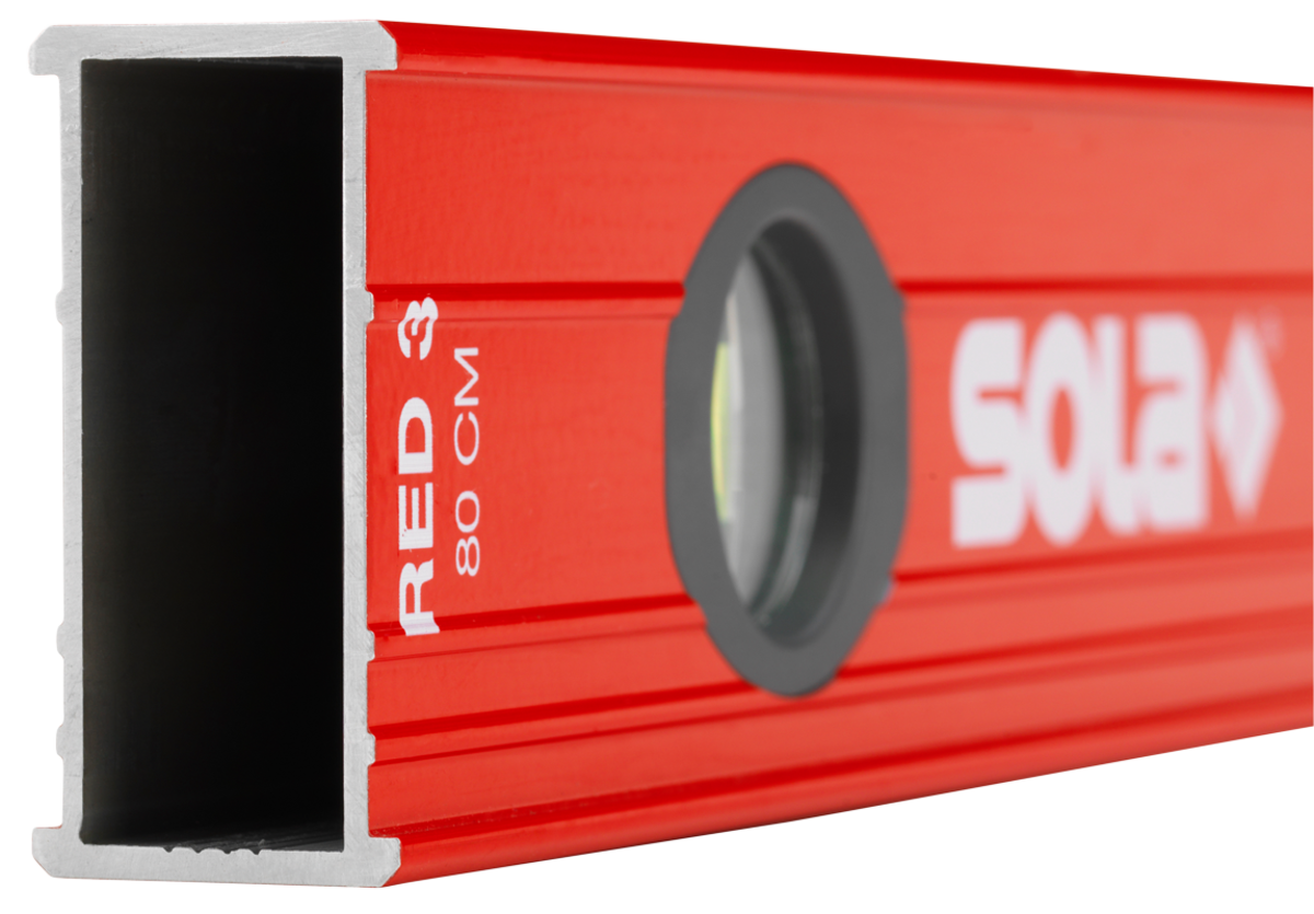 3 Spirit Level 180cm/1800mm - High Precision Red Bubble Level Tool for Construction, Carpentry & DIY Projects - Perfect for Wall Mounting, Framing and Alignment Tasks