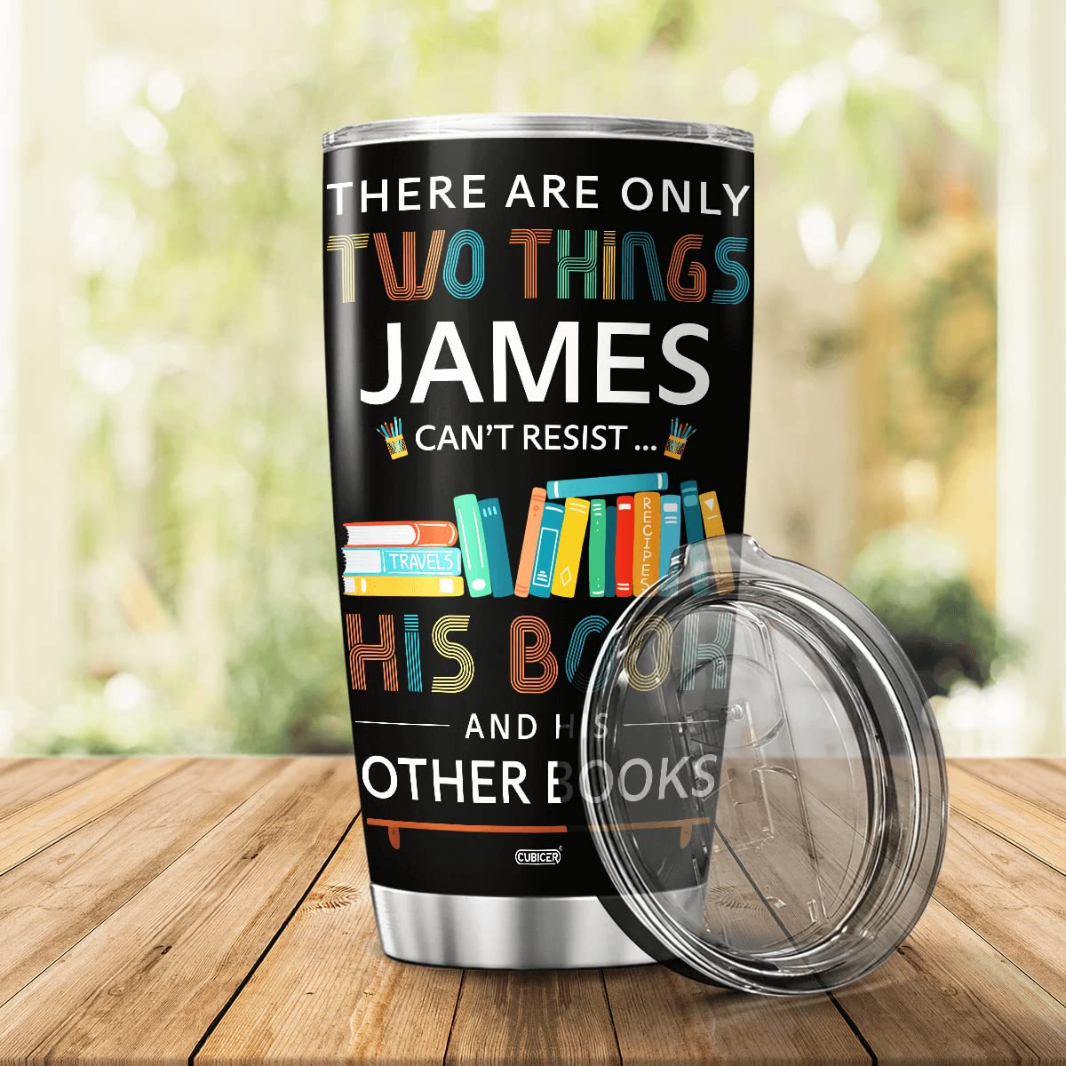 Personalized Insulated Tumbler Travel Cup with Lid - Funny Book Lover Coffee Mug for Men, Boys & Nerds - Double Wall Stainless Steel Wine Cup - Perfect for Christmas, Birthday Gifts & Daily Coffee/Tea Use