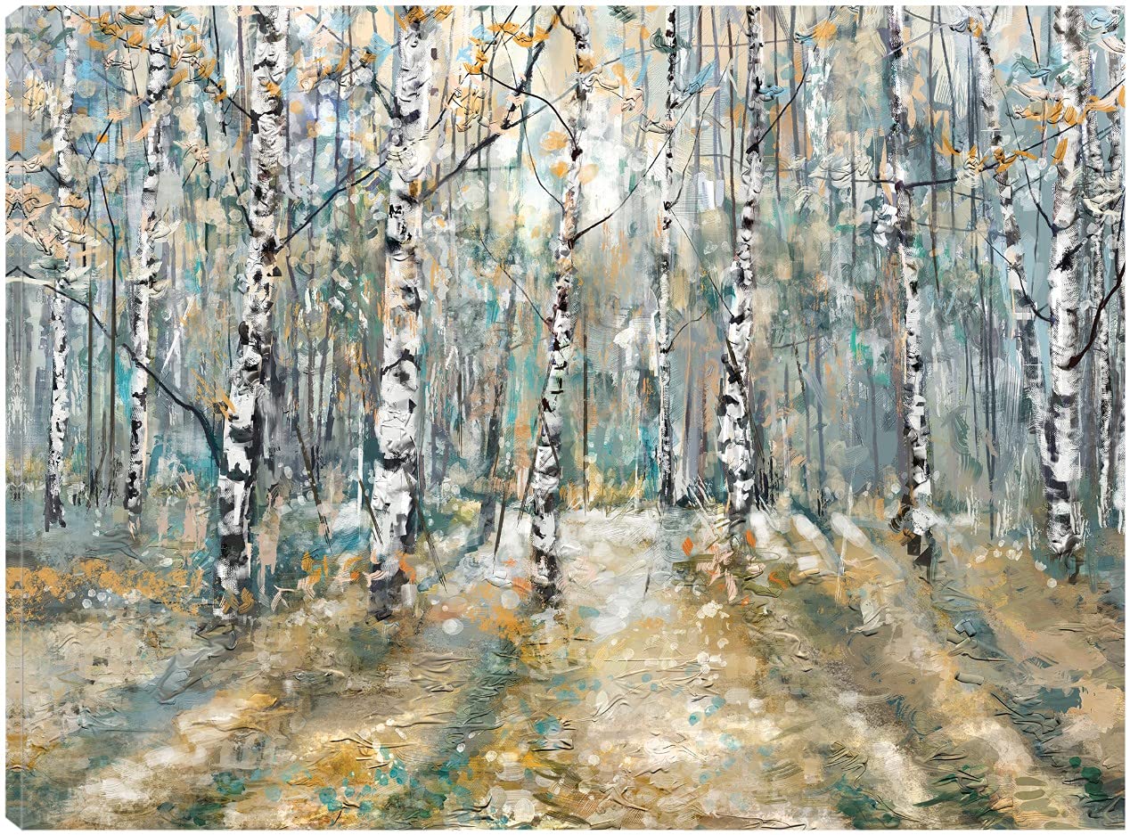 Kaleidoscope Trees II Fine Art Canvas Wall Decor - 43x32 Inch Ready to Hang Painting for Living Room, Bedroom, Office & More - Modern Abstract Landscape Artwork by Artist Studio Arts - Perfect for Home Decor, Gifts & Interior Design