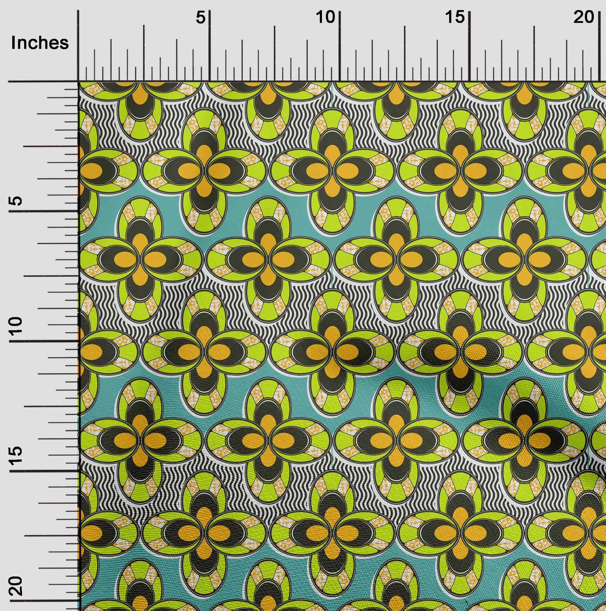 oneOone Velvet Lime African Print Fabric by The Yard - 58 Inch Wide for DIY Clothing, Dresses, Skirts & Home Decor Sewing Projects | Premium Cotton Sewing Supplies for Fashion & Crafting