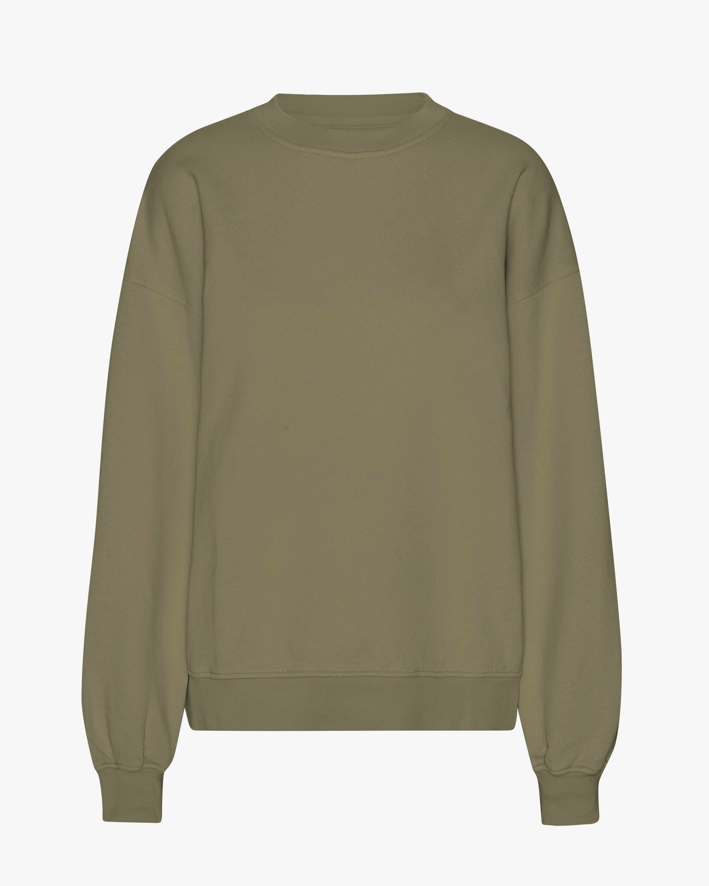 Organic Oversized Crewneck Sweatshirt for Women - Soft & Comfortable Dusty Olive Pullover - Perfect for Casual Wear, Lounge & Outdoor Activities