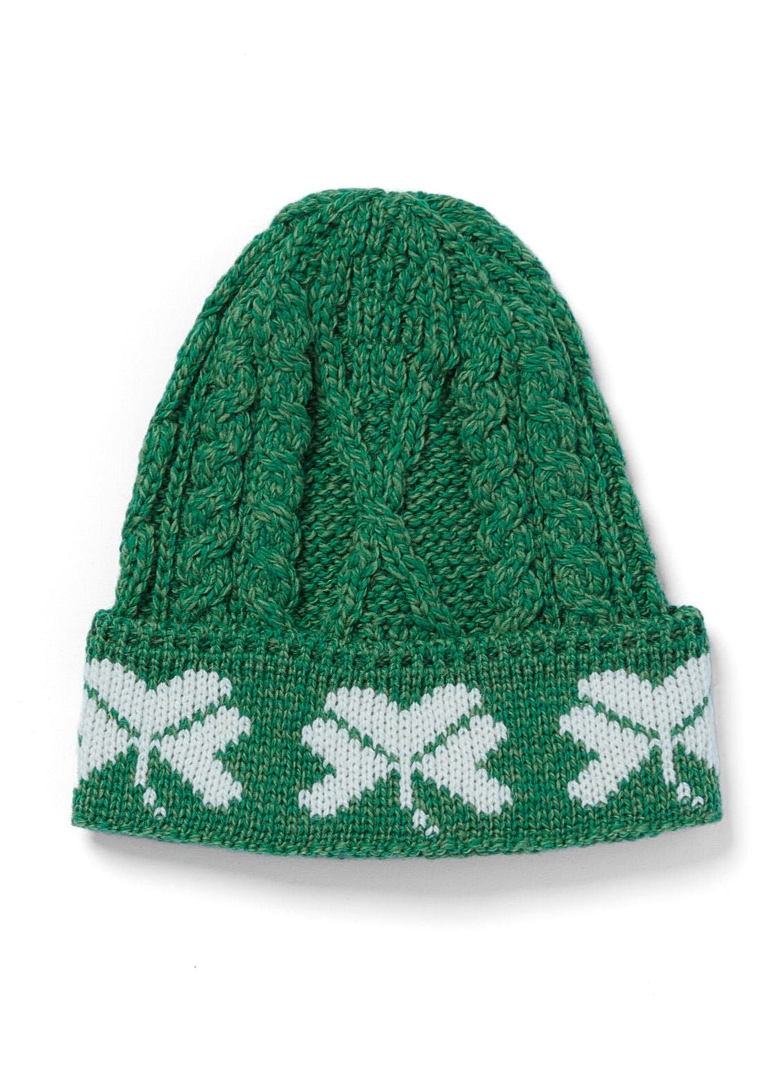 Aran Shamrock Hat - Stylish Green Wool Knit Hat for Men & Women | Perfect for St. Patrick's Day, Winter Fashion, and Outdoor Activities