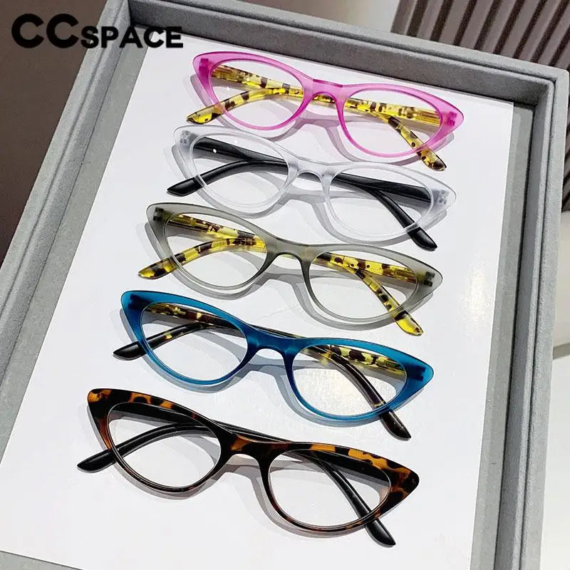 CCspace Unisex Full Rim Oval Cat Eye Polycarbonate Reading Glasses +1.50 to +4.00 Strength - Lightweight & Durable Eyewear for Reading, Work & Fashion