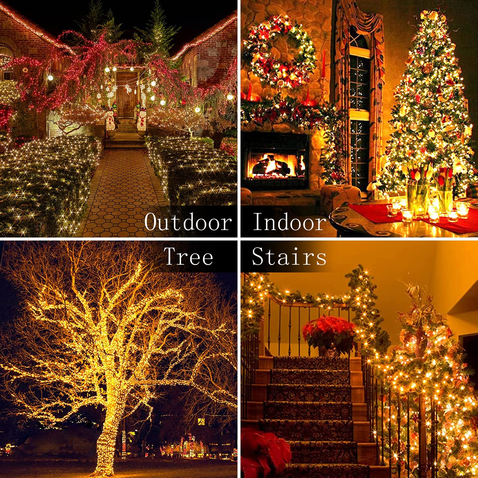 100 LED 33ft Solar String Lights Outdoor Waterproof - Warm White Fairy Lights for Christmas, Garden, Wedding, Party & Holiday Decorations - Perfect for Patio, Pathway, Lawn and Backyard Lighting