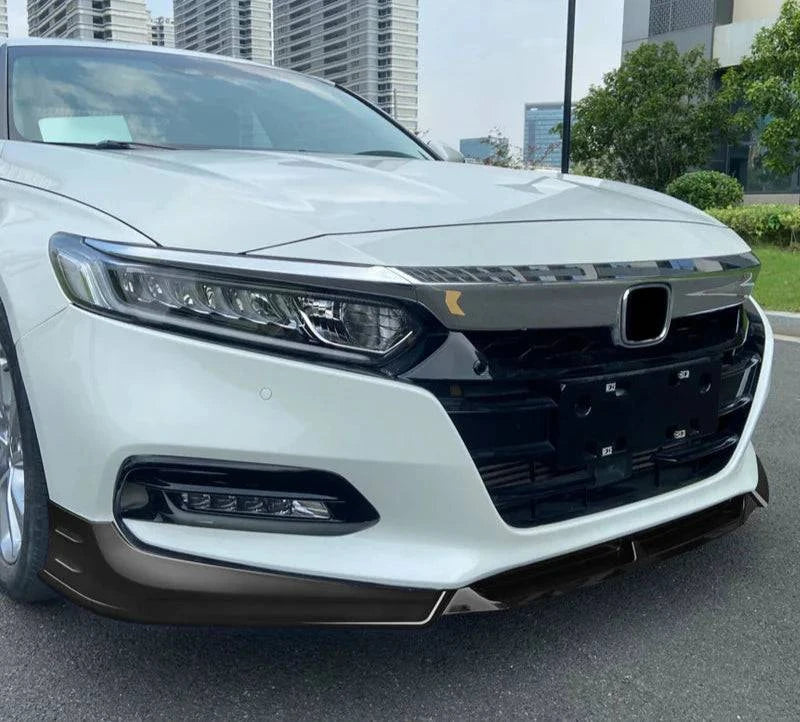 2018-2021 Honda Accord V4 Style Front Bumper Lip Spoiler - 3 Piece Set for Sporty Look & Enhanced Aerodynamics - Perfect for Car Enthusiasts & Street Racing