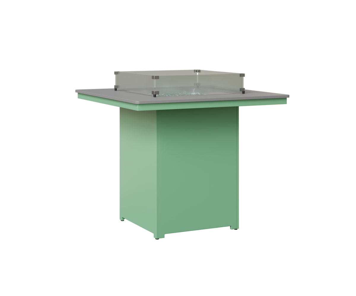 Berlin Gardens Numa Square Fire Pit - Outdoor Patio Fire Pit Table with Bar Height for Backyard, Garden, and Deck - Perfect for Entertaining Guests or Relaxing by the Fire