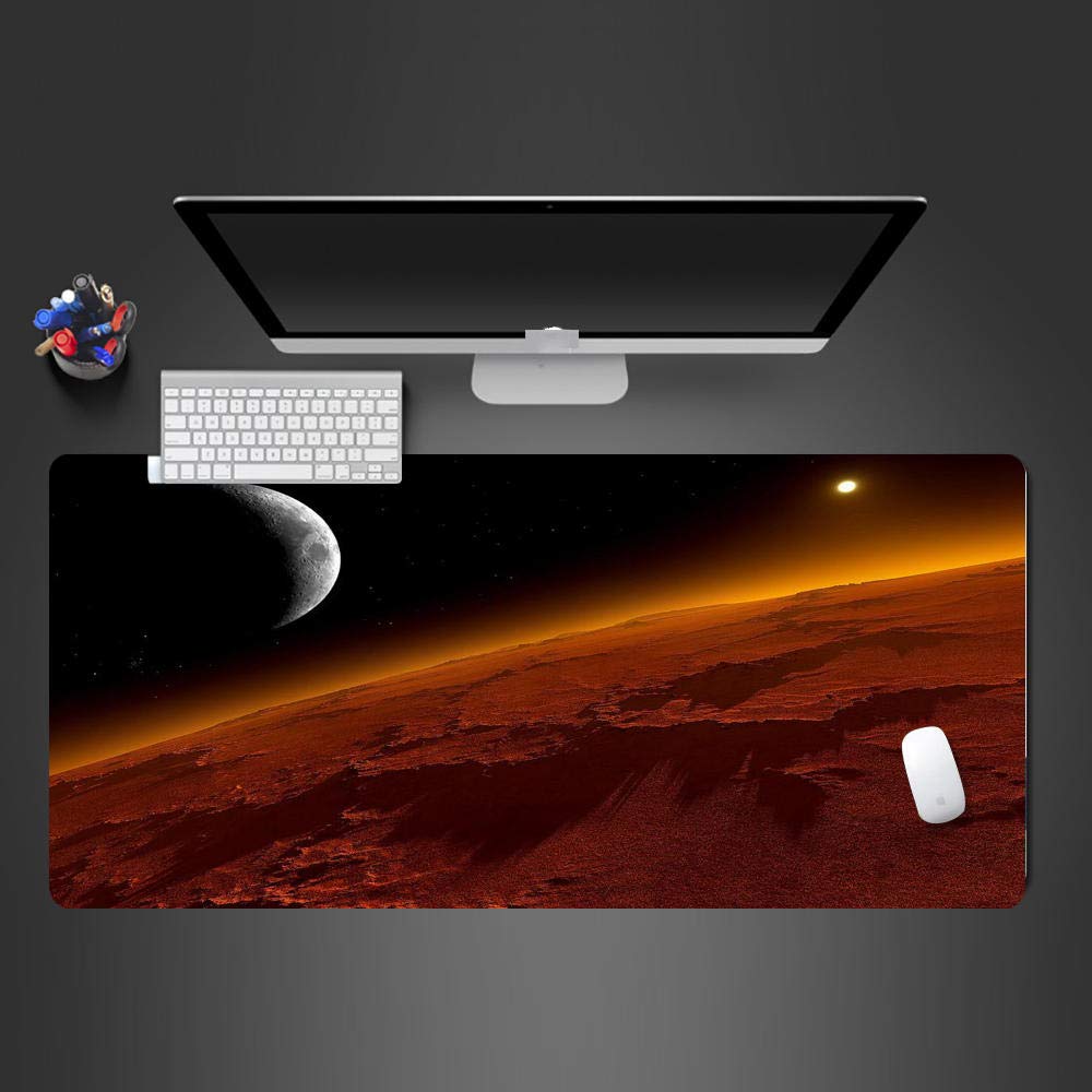 JIAOCHOZI Faze Gaming Mouse Pad - Extra Large 800x400mm Space Planet Mars Landscape Design with Stitched Edges | Non-Slip Desk Mat for PC, Laptop, Work & Home Office | Perfect for Gamers, Professionals & Decor