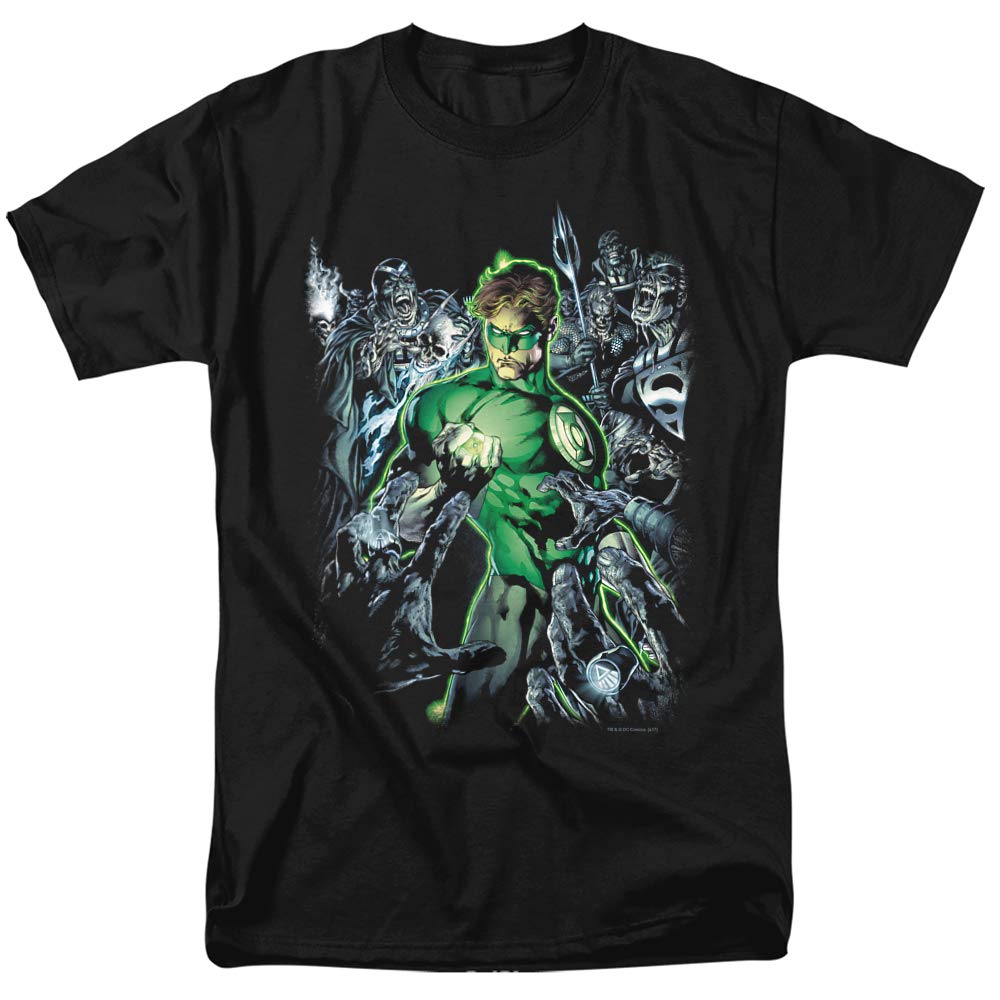 Green Lantern Surrounded by Death Graphic T-Shirt - Unisex Adult Tee for Men & Women - Comic Book Superhero Apparel for Cosplay & Casual Wear