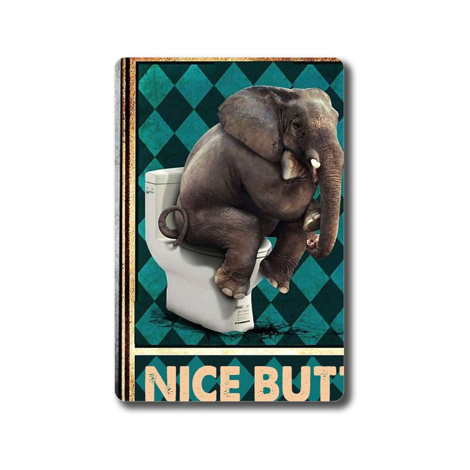 Funny Love Elephant Poster - Vintage Bathroom Wall Art Decor, Metal Tin Sign for Home, Bar, Man Cave, Garage & Kitchen - Perfect for Gifts & Unique Room Decor