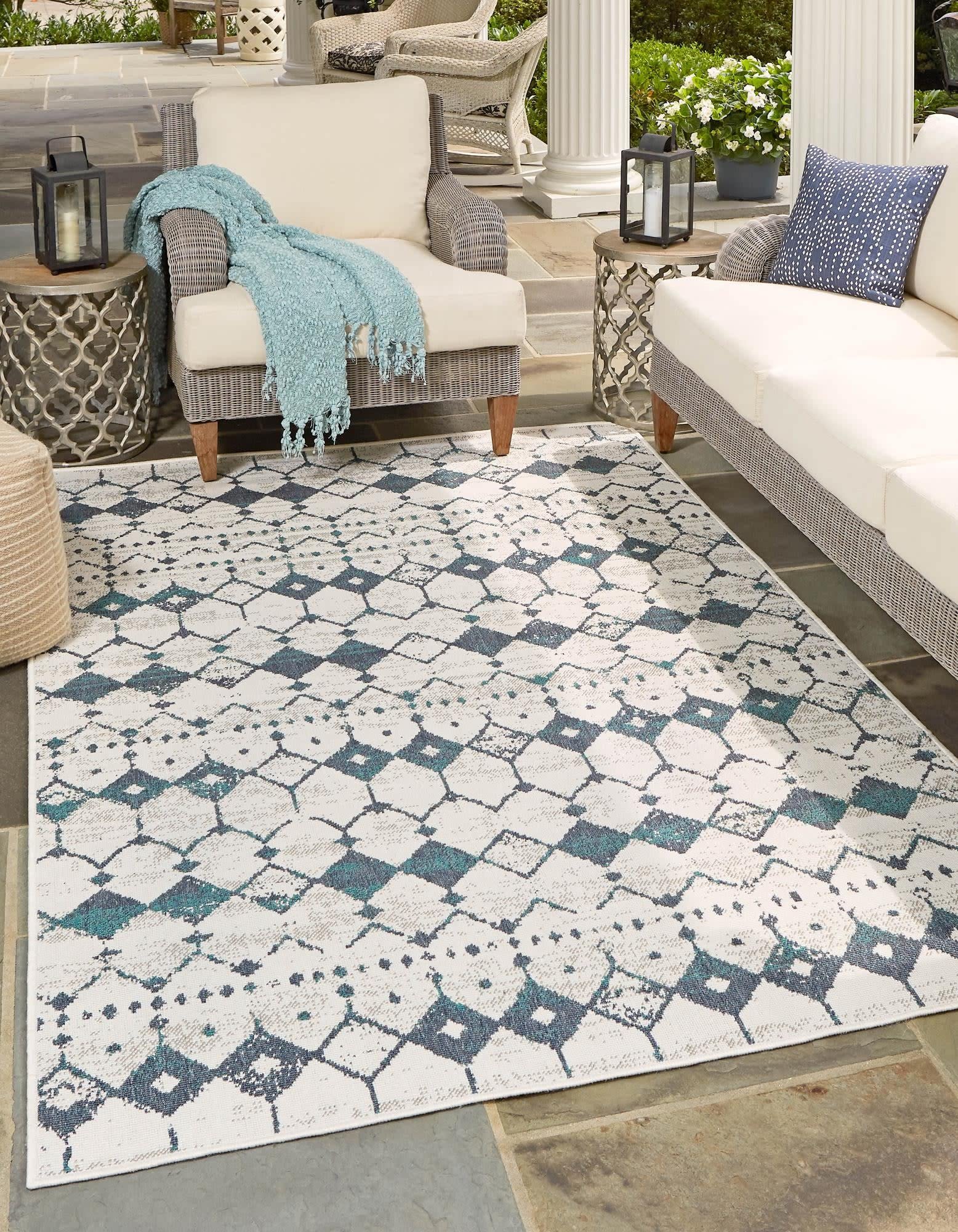 Unique Loom Outdoor Trellis Collection Area Rug - 9' x 12' 2