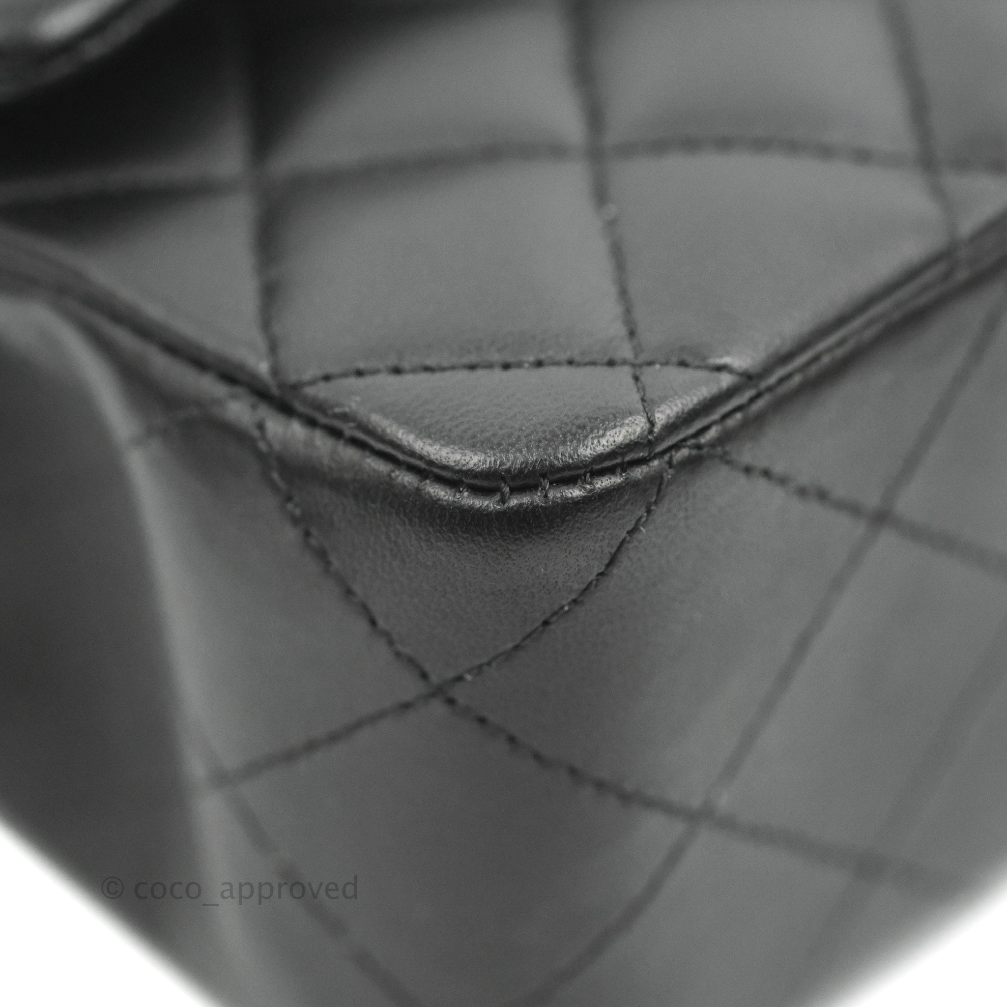 Chanel Classic M/L Medium Double Flap Bag - Black Lambskin Leather with Gold Hardware | Luxury Handbag for Women, Perfect for Evening Events & Special Occasions