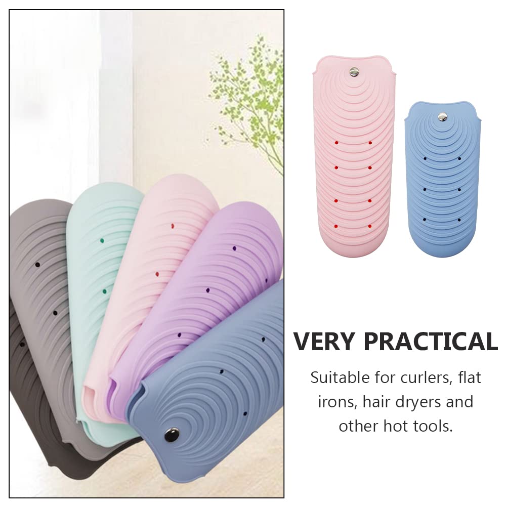 2-Pack Silicone Heat Insulation Covers for Hair Straightener & Curler - Protective Mat Pad for Styling Tools - Prevents Burns & Surface Damage - Perfect for Home Salon, Bathroom, Travel & Beauty Stations