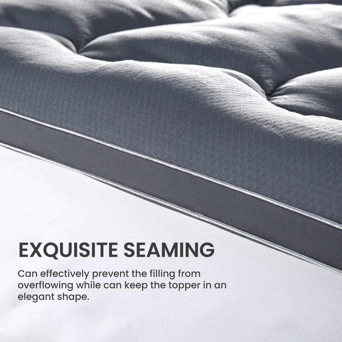 Cooling Twin Mattress Topper - Fluffy Down Alternative Bed Pad Cover for 8-21 Inch Deep Pocket - Breathable & Comfortable for Hot Sleepers - Perfect for Guest Beds, Dorms & Apartment Sleeping