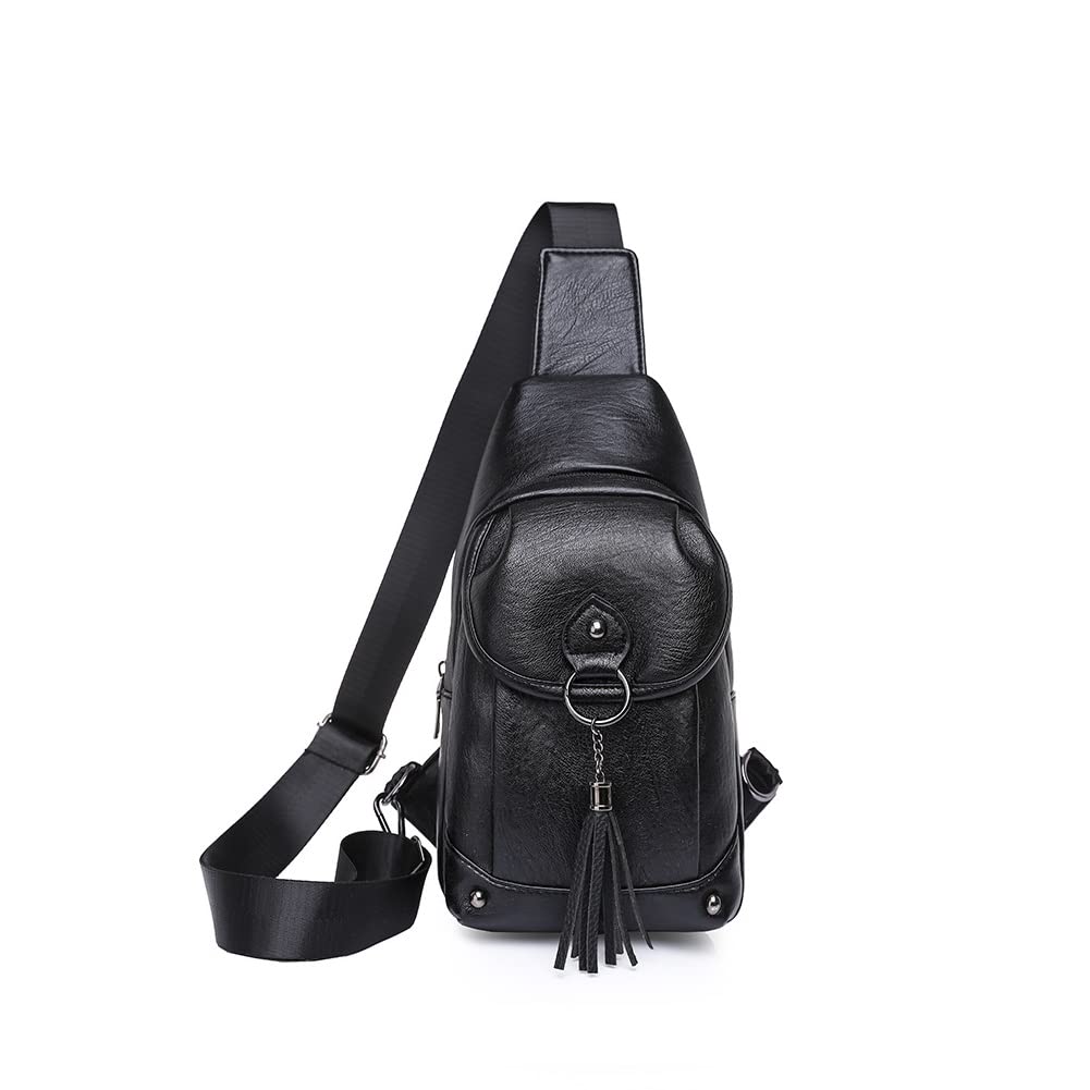 Women's Leather Tassel Crossbody Backpack - Stylish & Versatile for Travel & Daily Use