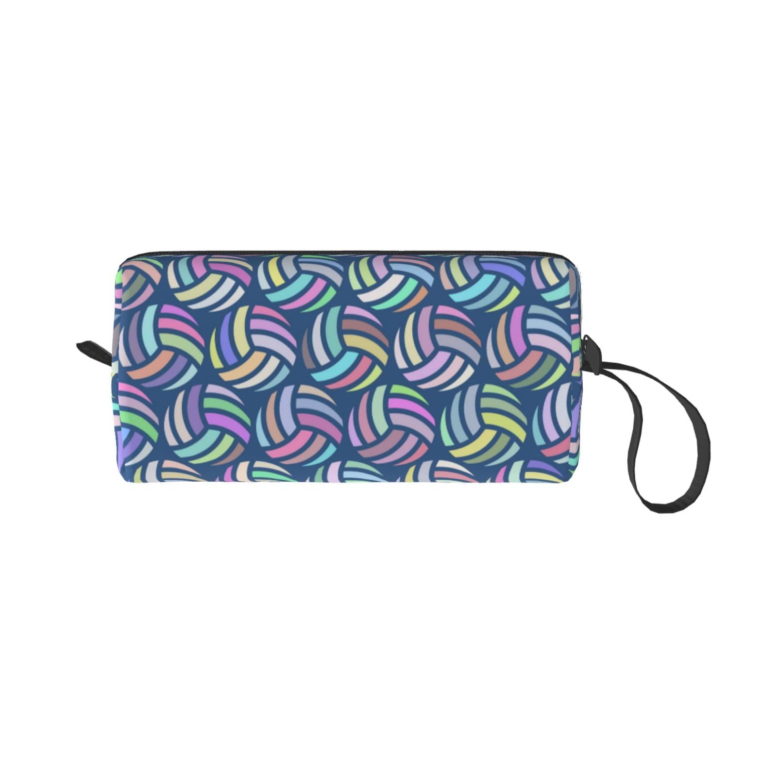 Stylish Volleyball Makeup Bag - Small Cosmetic Organizer with Handle, Portable Travel Toiletry Pouch for Women & Girls | Perfect for Gym, Beach, School & Travel Accessories Storage