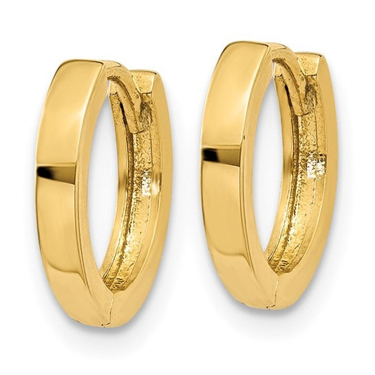14K Yellow Gold 8mm Round Hinged Hoop Earrings for Women - Classic Dainty Everyday Jewelry - Perfect for Work, Date Night & Special Occasions