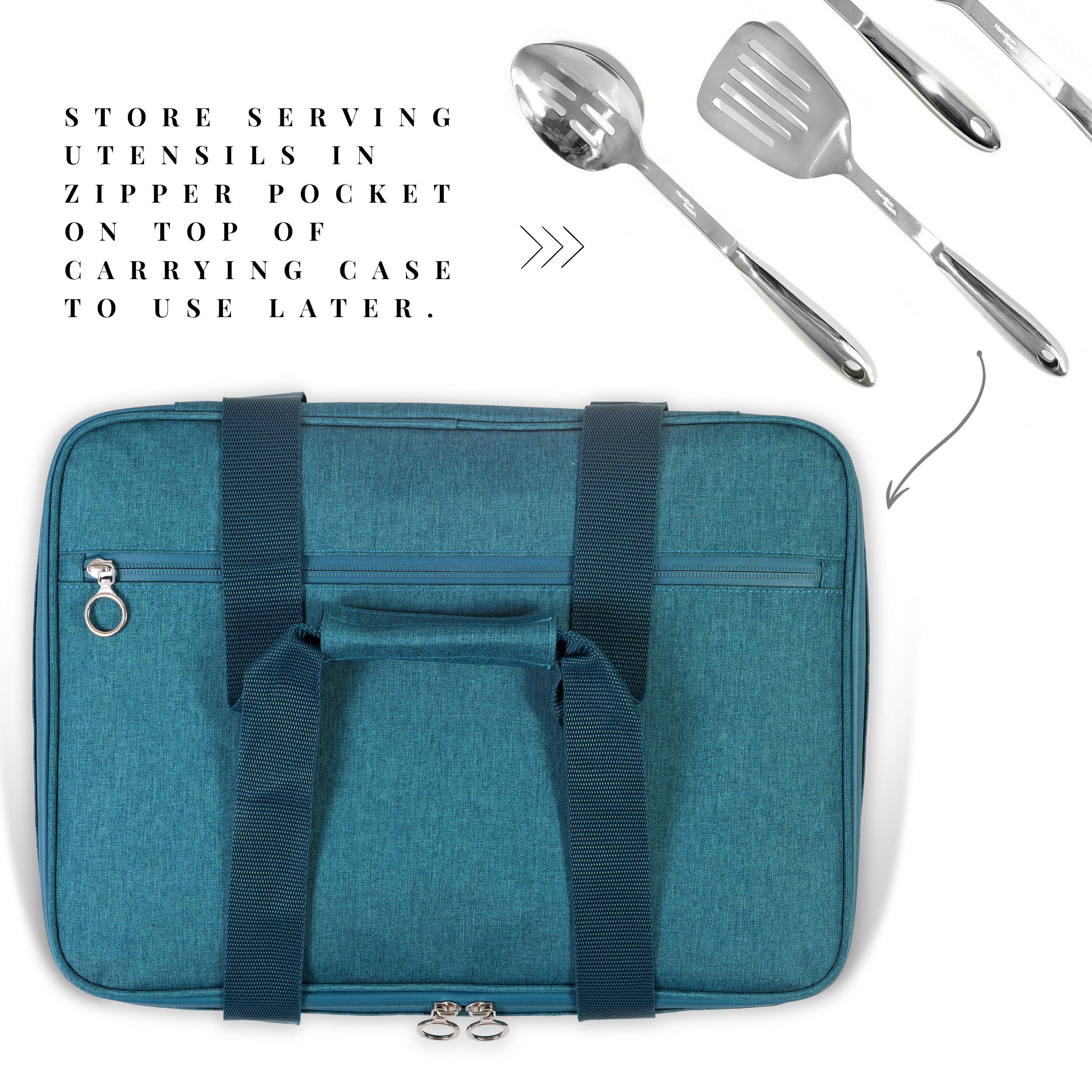 Insulated Casserole Carrier for Hot & Cold Food - 9x13 Inch Thermal Casserole Dish Tote for Lasagna, Potlucks, Picnics & Cookouts - Leakproof Teal Casserole Bag (Perfect for Parties, Family Gatherings & Outdoor Dining)