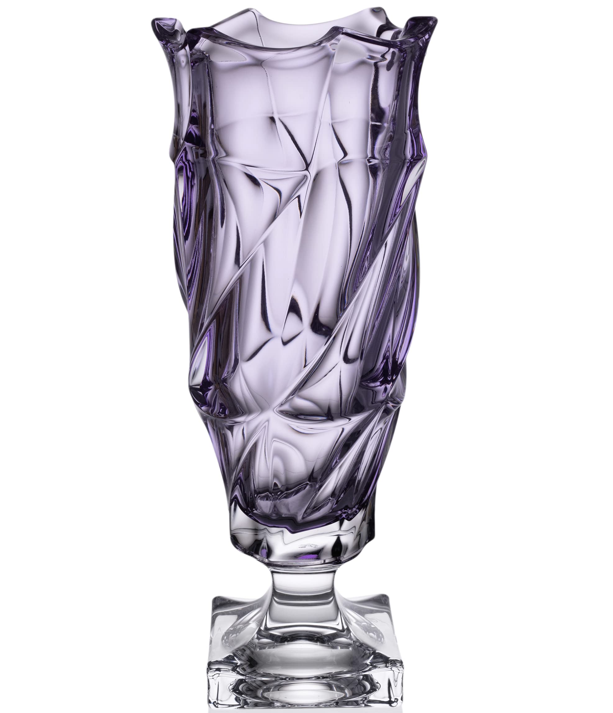 Czech Bohemian Crystal Glass Footed Vase 15