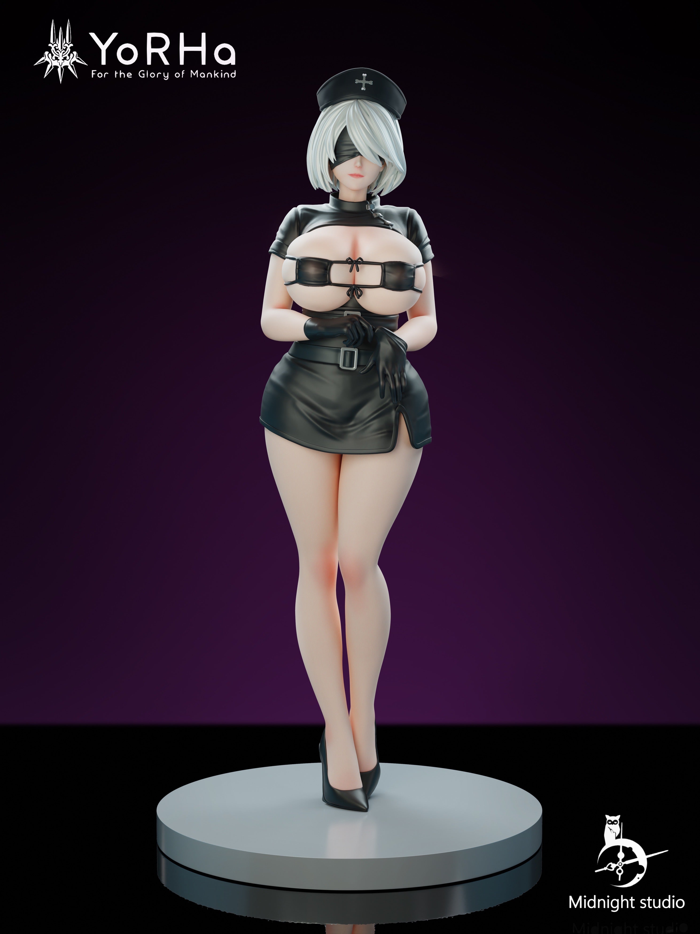 Midnight Studio Nurse Nier 2B Cosplay Costume - Official Replica Outfit for Halloween, Anime Conventions & Cosplay Events | Perfect for Fans of Nier Automata