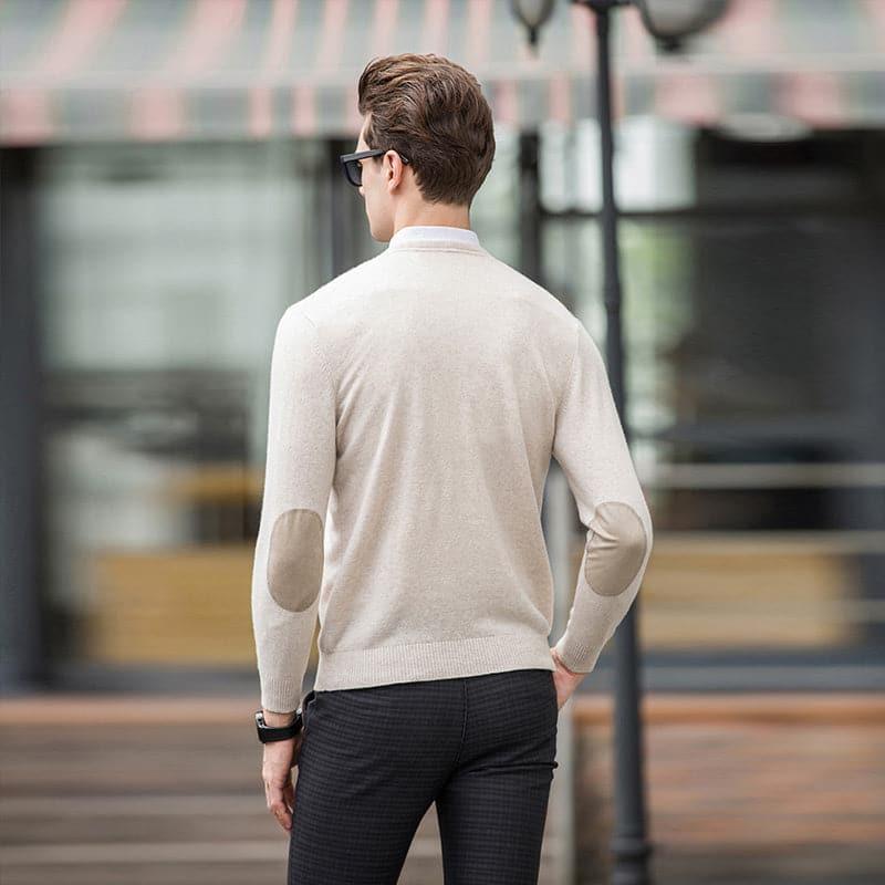 Luxury Men's V-Neck Cashmere Sweater - Soft & Warm Winter Pullover for Business Casual & Date Nights