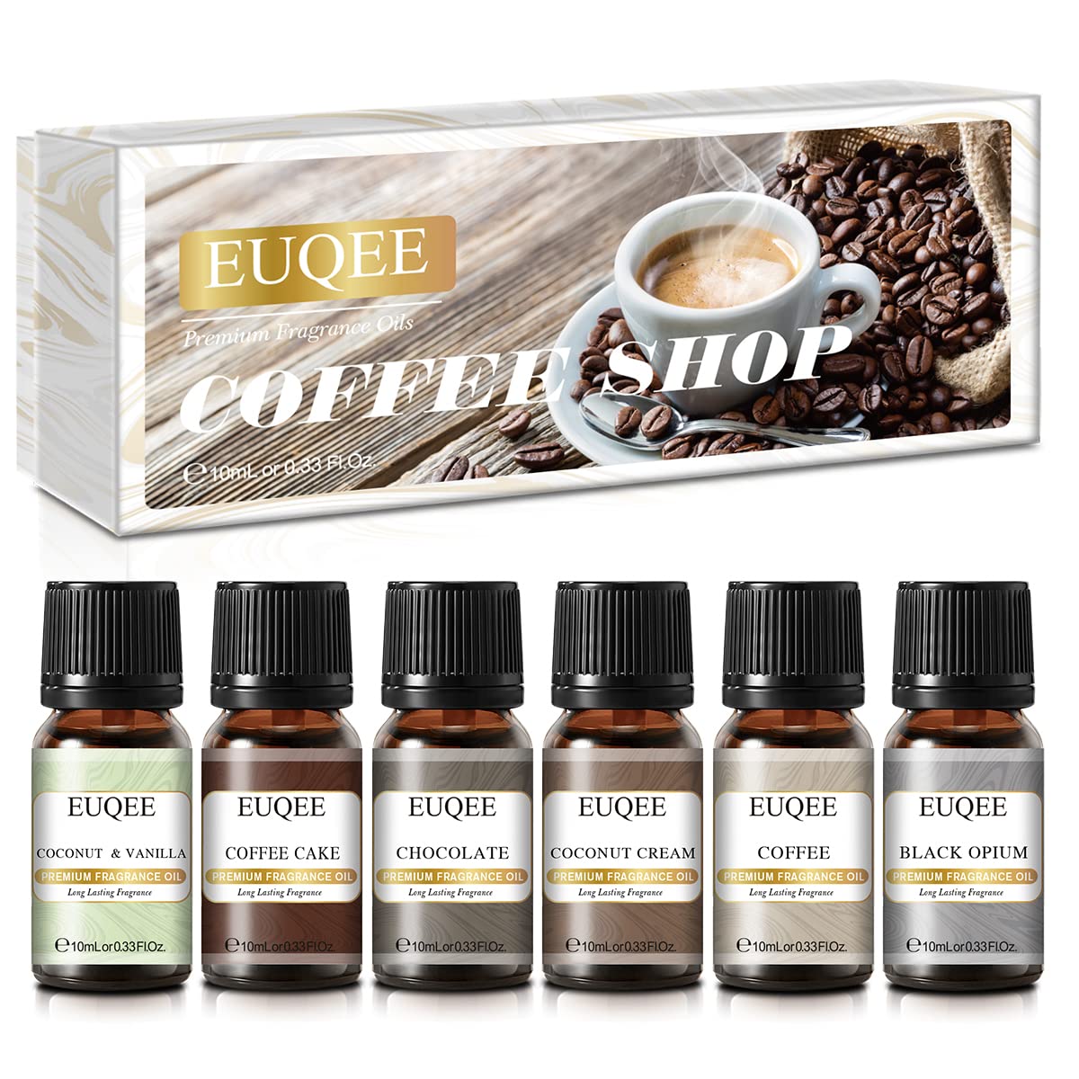 6PCS Premium Coffee Shop Essential Oils - 10ml for Aromatherapy & Relaxation