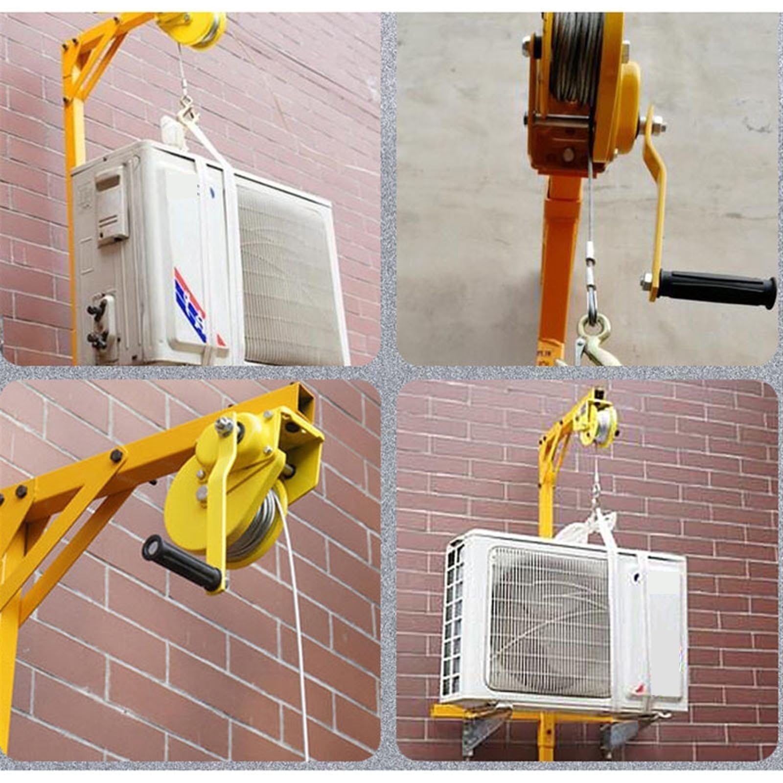 DOLUNTO Self-Locking Manual Winch with Detachable Bracket - AC Outdoor Unit Lifting Tool for Safe Air Conditioner Installation | Perfect for HVAC Technicians & DIY Home Improvement Projects