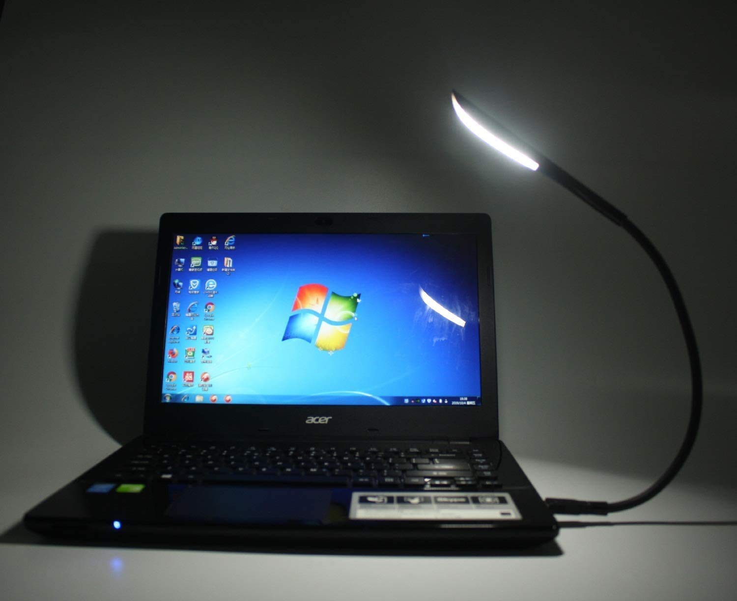 Dimmable USB Lamp for Laptop - Flexible USB Keyboard Light with 14 LED Beads, 3-Level Brightness Adjustment & Touch Switch (Black) - Perfect for Night Work, Gaming, and Low-Light Reading