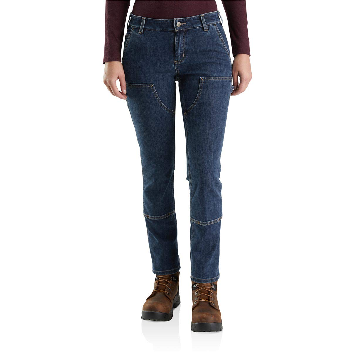 Carhartt Women's Straight Fit Double Front Work Jeans - Durable Denim Pants for Construction, Farming & Outdoor Work