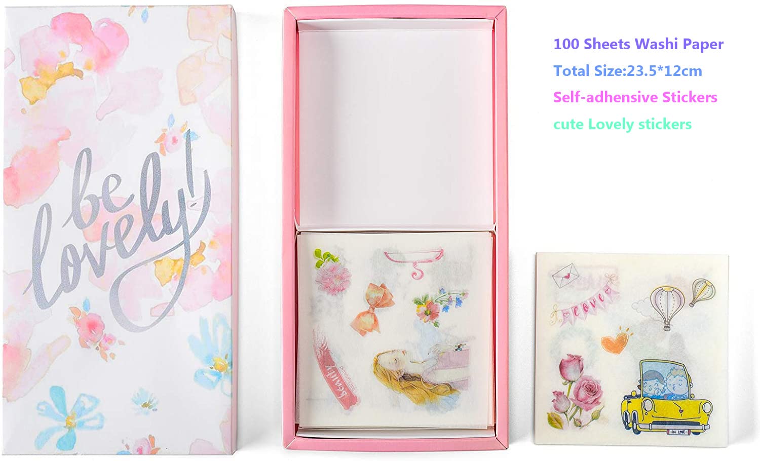100 Sheets Romantic Girl & Love Stickers Kit for Journaling, Scrapbooking, Planner - Cute Cartoon Decorative Stickers, Korean Stationery Supplies (Ideal for DIY Crafts, Bullet Journals, Photo Albums & Gift Wrapping)