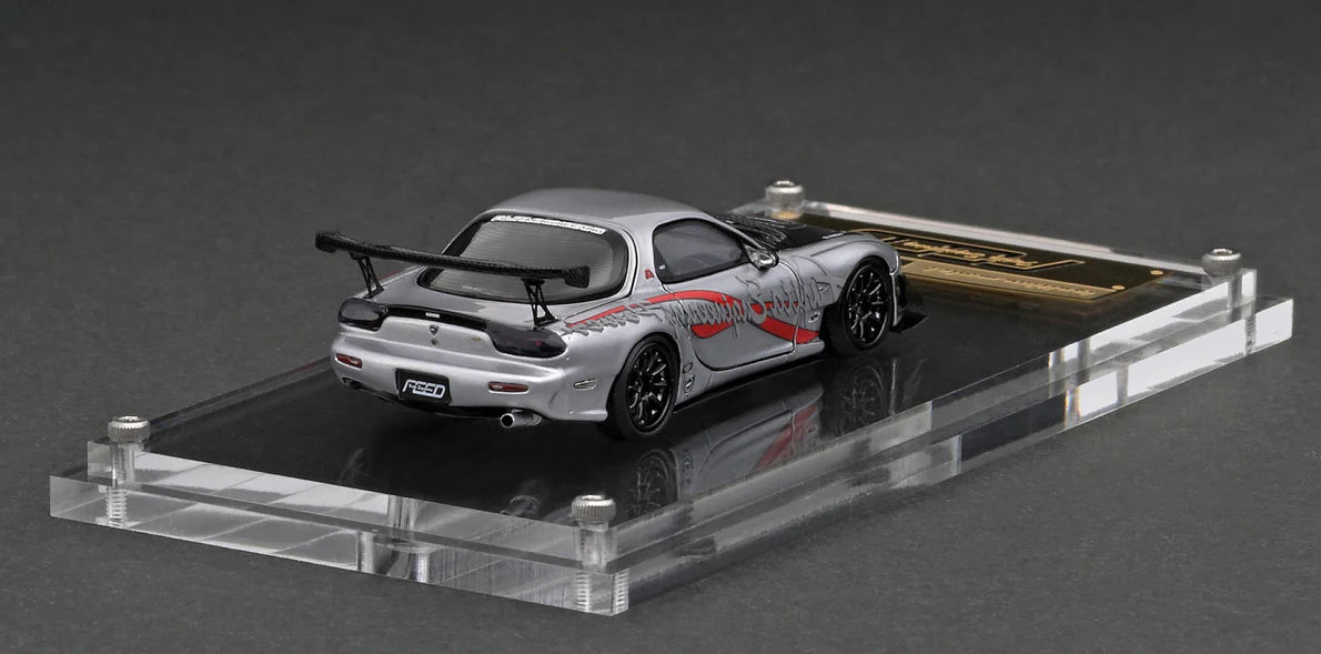 1:64 Scale Mazda RX-7 FD3S FEED Model Car - Silver Diecast Collectible Toy for Car Enthusiasts | Perfect for Display, Collection, and Racing Simulation Games