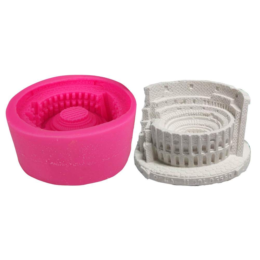 Premium Silicone Concrete Flower Pot Molds for Succulent Plants - DIY Cement Clay Planter Molds with Coliseum Design - Home Garden Decor for Indoor & Outdoor Planting Projects