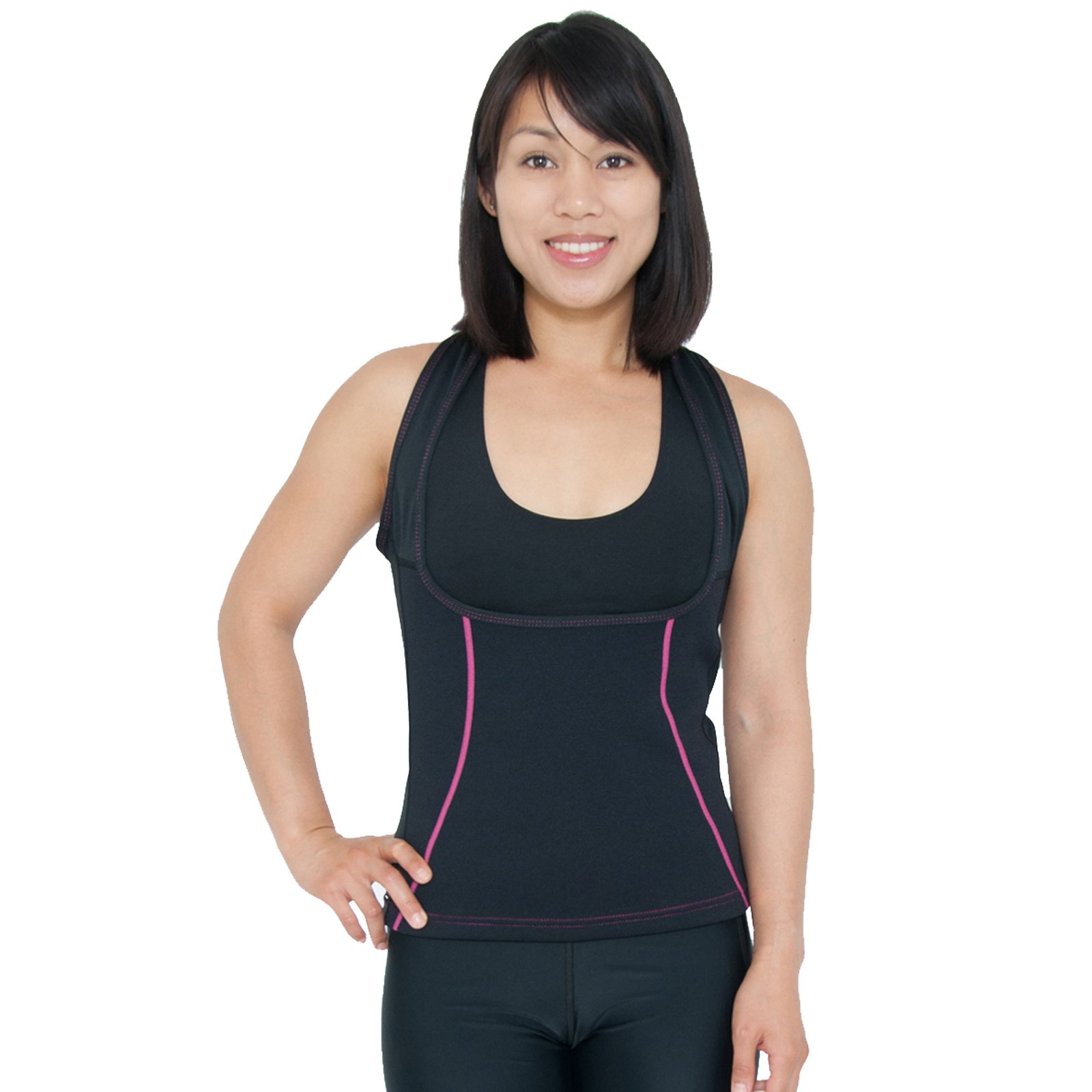 Delfin Spa Women's Heat Maximizing Underbust Racerback Workout Tank Top - Petite to Plus Size for Yoga, Gym & Running