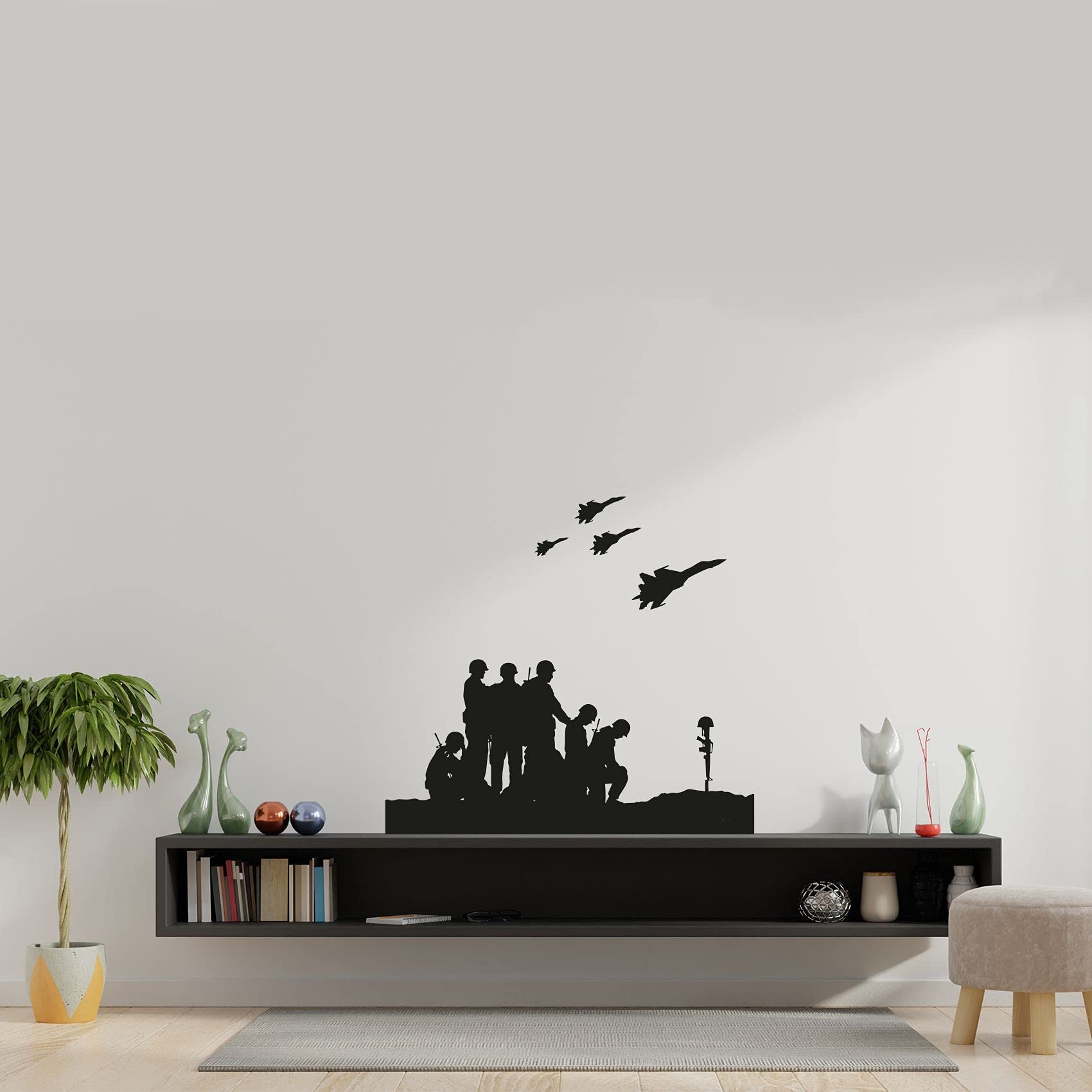Military SWAT Team Army Soldier Helicopter Vinyl Wall Decal Sticker - 28x30 Inch - Boys Girls Room Decor, Bedroom, Playroom, Kids House Art - Perfect for Themed Rooms & Play Areas