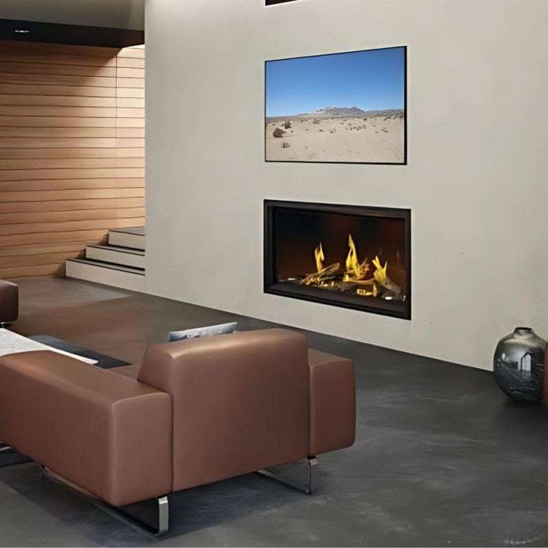 Napoleon 50-Inch Direct Vent Linear Gas Fireplace with Luminous Logs - Modern Tall Vector Design for Living Room, Bedroom, or Office Heating