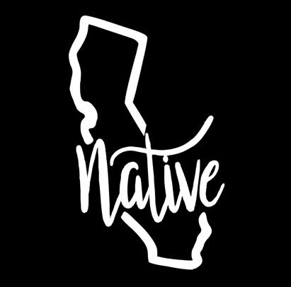California Native Vinyl Decal Sticker - White - 2.8 x 4.5 Inch - Made in USA - Waterproof & Durable - for Car Windows, Laptops, Tablets, Water Bottles, Tumbler, Skateboards - Perfect for Outdoor Adventures, Travel & Personalization