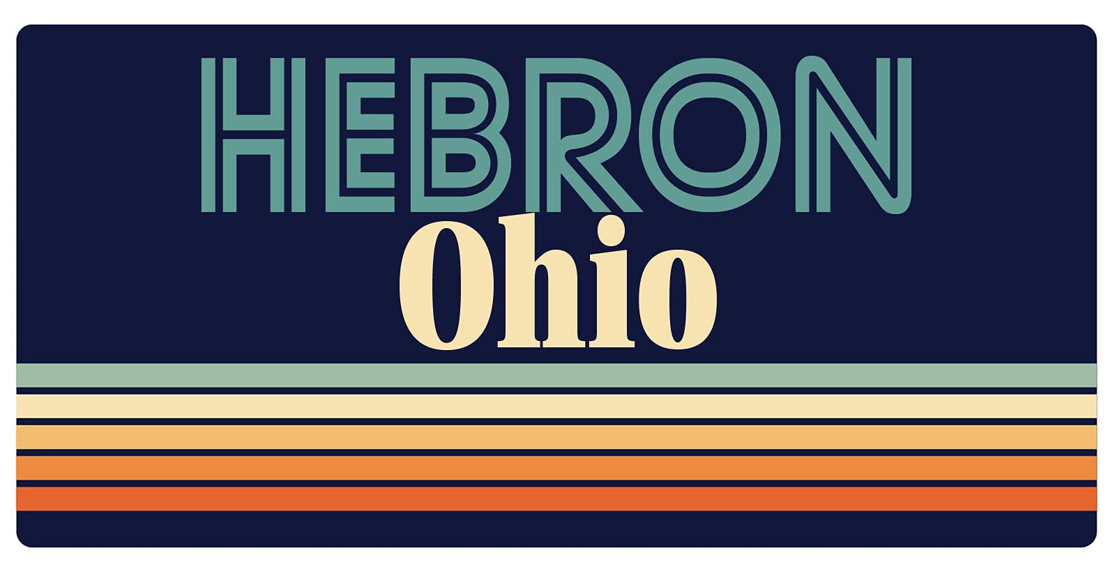 Hebron Ohio 5 x 2.5-Inch Retro Fridge Magnet - Vintage Style Decorative Refrigerator Magnet for Home, Office & Gifts - Perfect for Kitchens, Dorm Rooms & Collectors