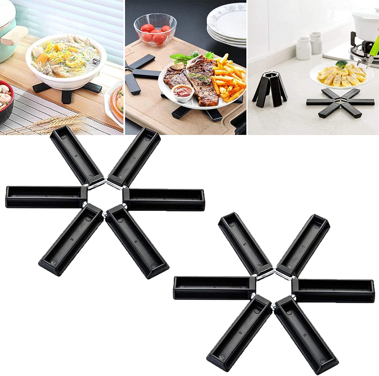 Creative Folding Heat Insulation Pad - Portable Non-Slip Trivet Mat for Kitchen & Dining | Compact Expandable Design for Pans, Pots, Bowls & Cups | Perfect for Home Cooking, Picnics & Outdoor Dining