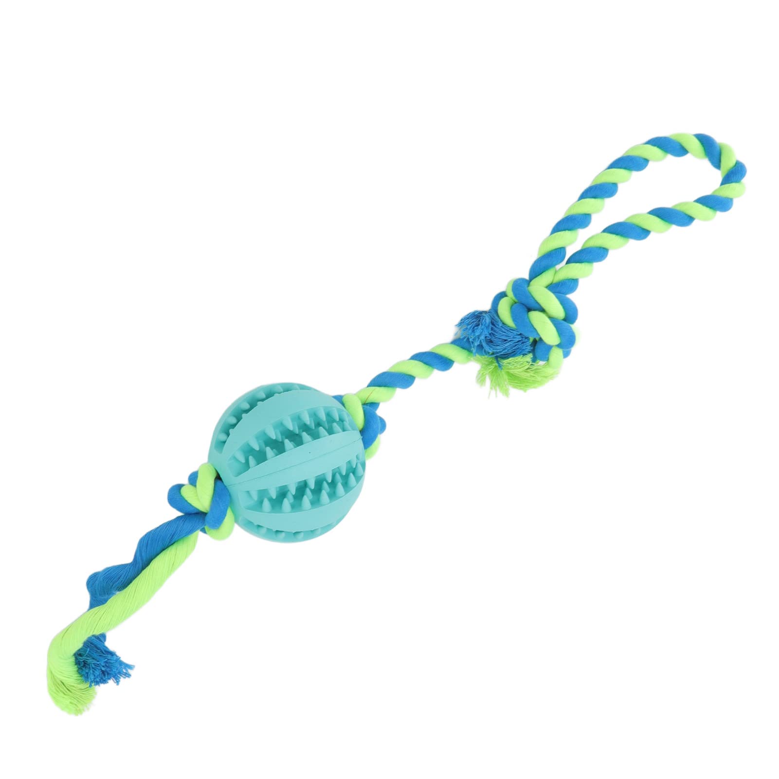 Durable Rubber Dog Food Dispensing Ball Toy - Bite Resistant Chew Toy for Puppy Teething & Interactive Play | Fun Treat Dispenser for Dogs & Cats | Perfect for Indoor/Outdoor Playtime (Blue)