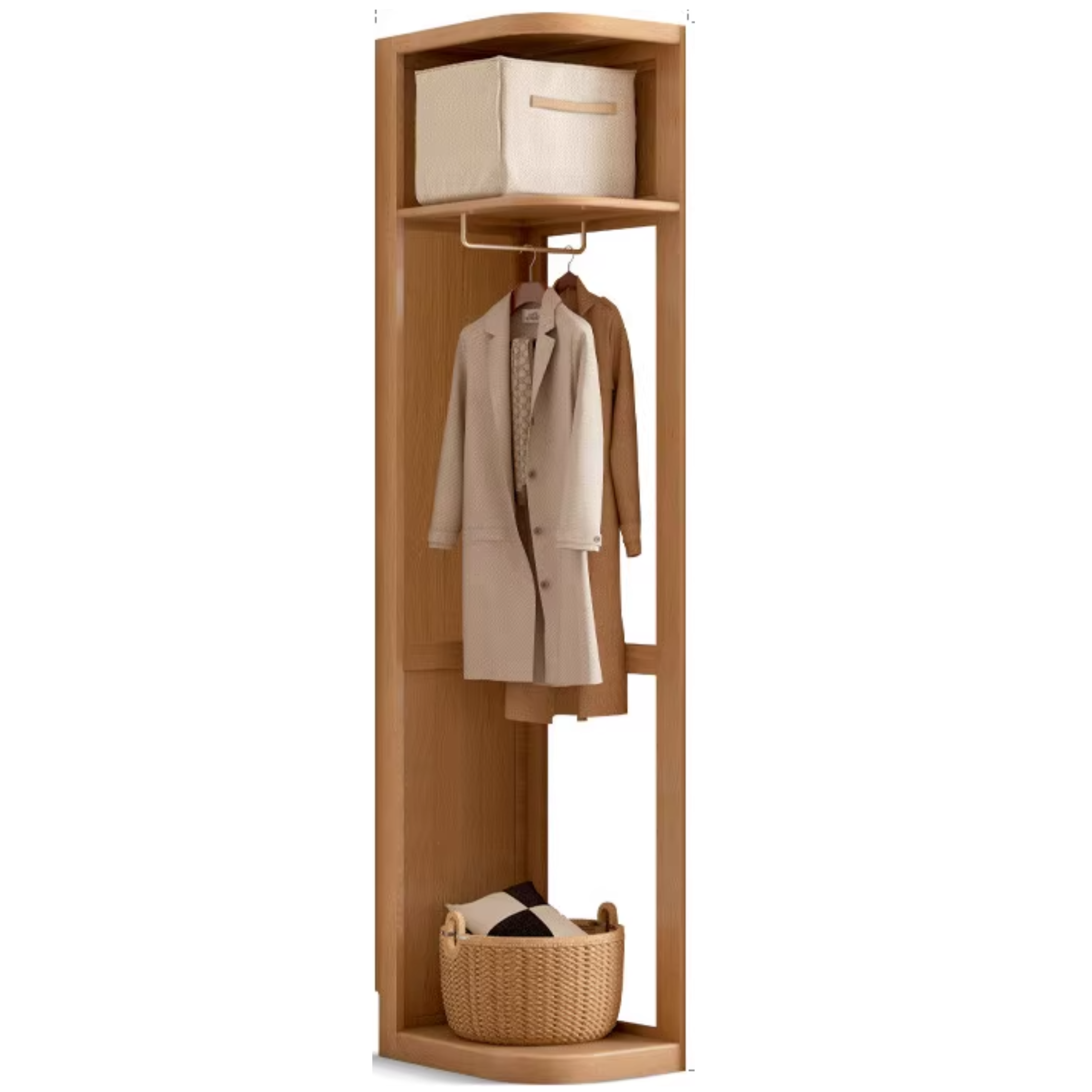 86.6x24.4x86.6 inch / 40x62x220 cm / Natural Wood Color / left corner cabinet