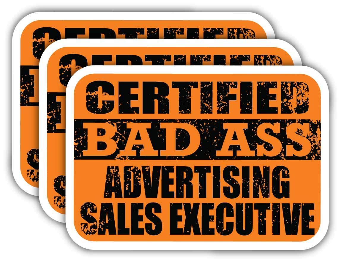 Certified Bad Ass Sales Executive Stickers - Funny Job Gift for Laptops & Cars