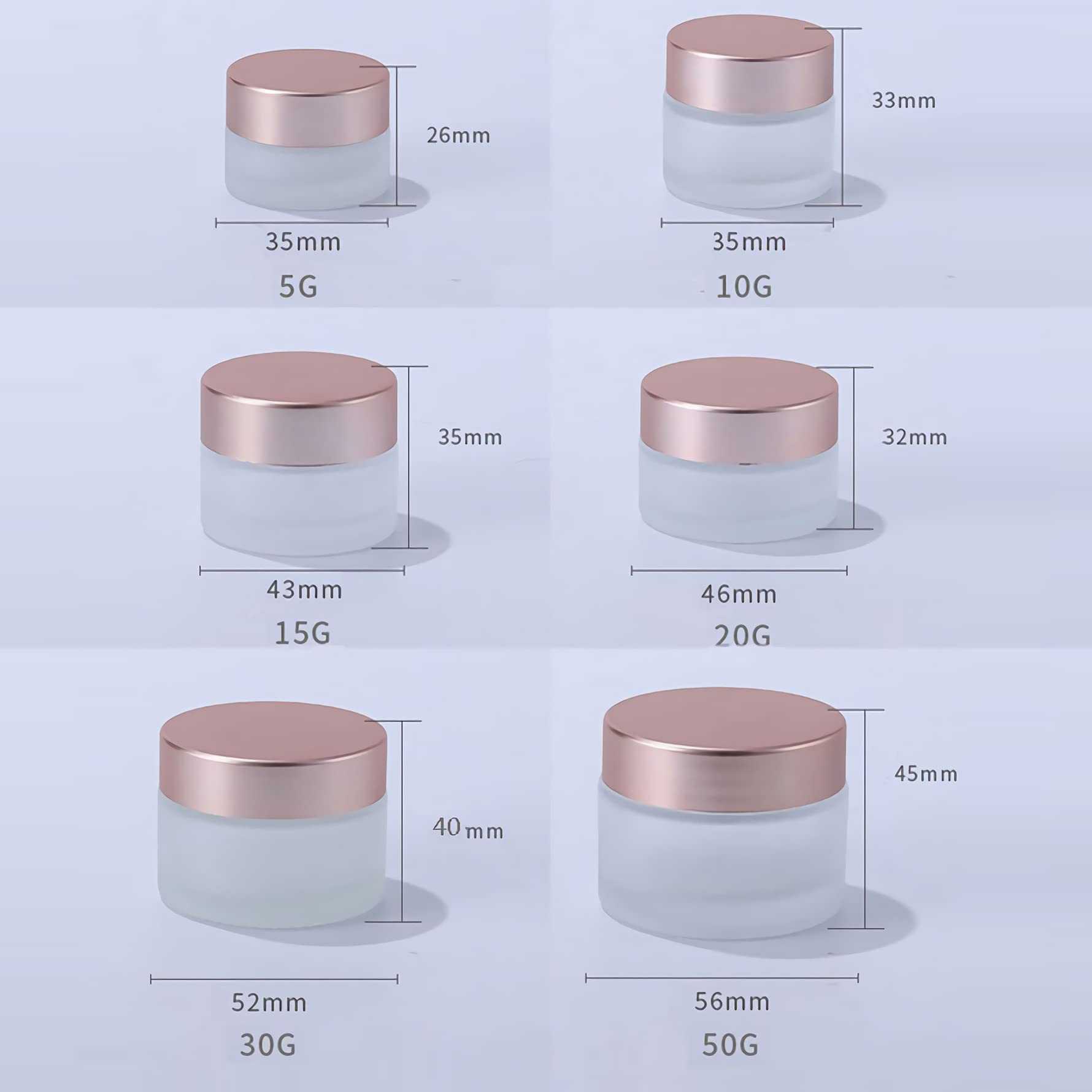 4 Pack 30ml Empty Frosted Glass Cosmetic Jars with Rose Lids - Refillable Face Cream Containers for Creams, Lotions, Lip Balm, Makeup & Skincare Samples | Perfect for Travel, Home Storage & DIY Beauty Products