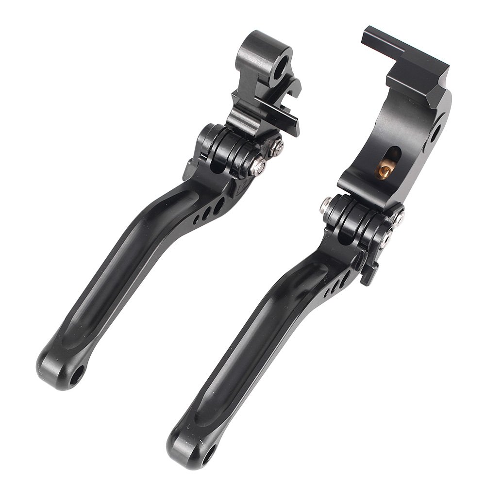 High Performance Short Brake Clutch Levers for Kawasaki ZX10R (2006-2012) | ZX6R (2007-2013) | Z750R (2011-2012) - Black CNC Aluminum - Perfect for Racing & Street Riding