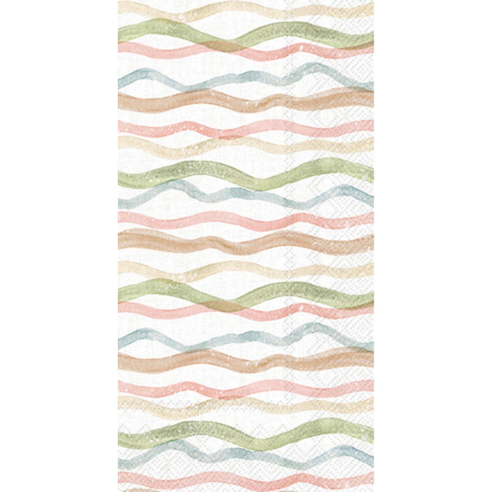Premium Watercolor Coast Wave Design Guest Napkins - 50-Pack for Weddings, Parties & Home Decor - Elegant Paper Napkins by Boston International