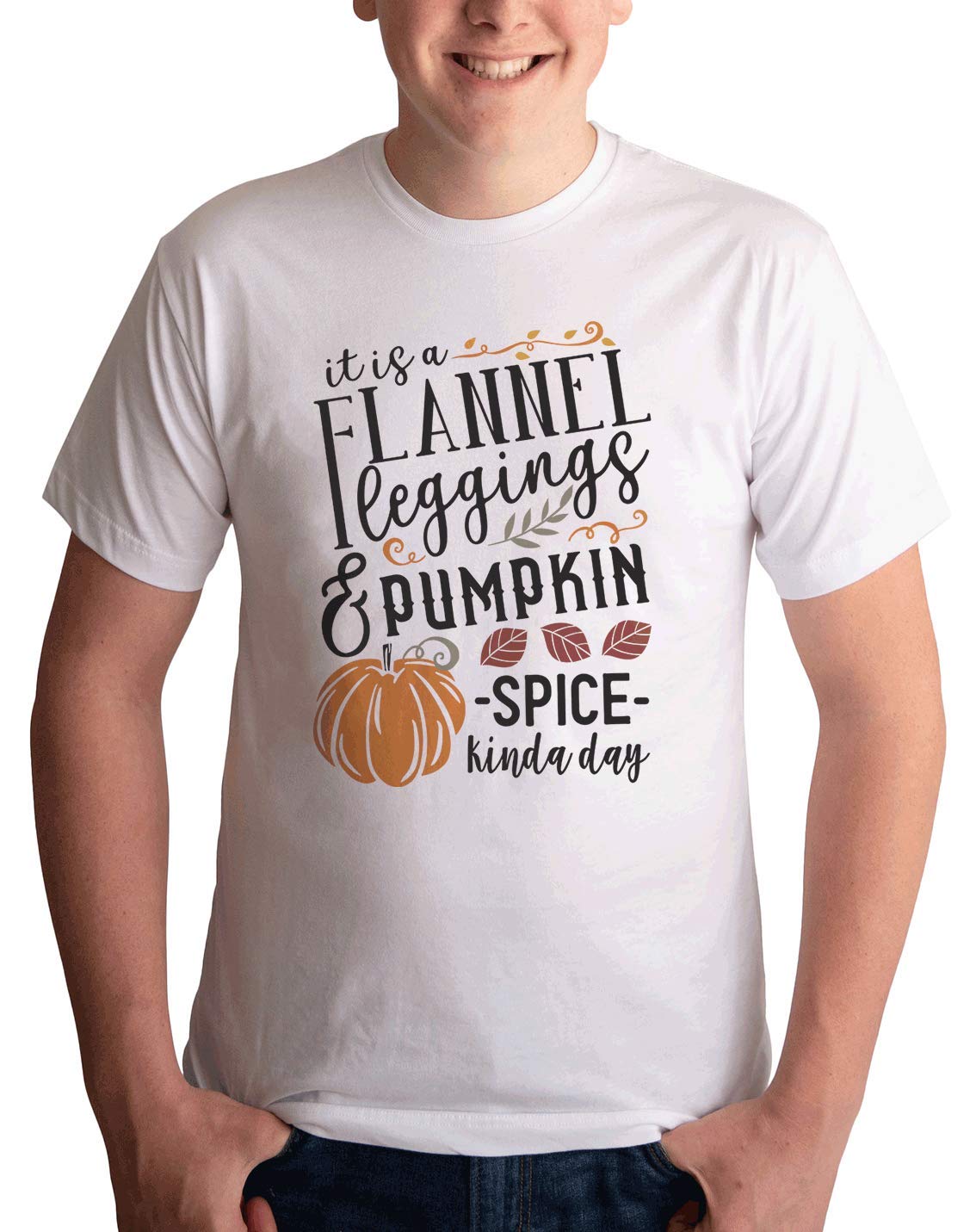 7 ate 9 Apparel Men's Workout Leggings & Pumpkin Spice Graphic T-Shirt - Gym, Running & Casual Wear for Men