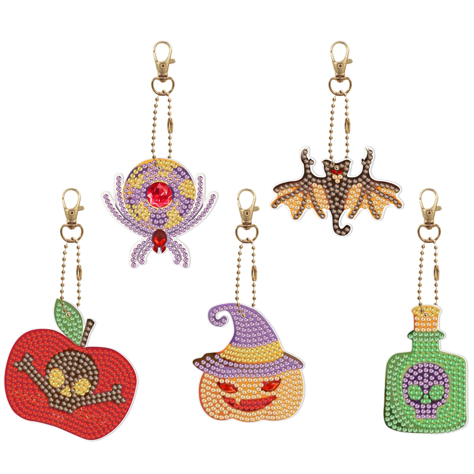 4pcs DIY 5D Diamond Painting Keychain Kits - Full Drill Special Shape Key Ring Set for Kids & Adults | Perfect for Gifts, Home Decor, Craft Projects & Personalized Accessories