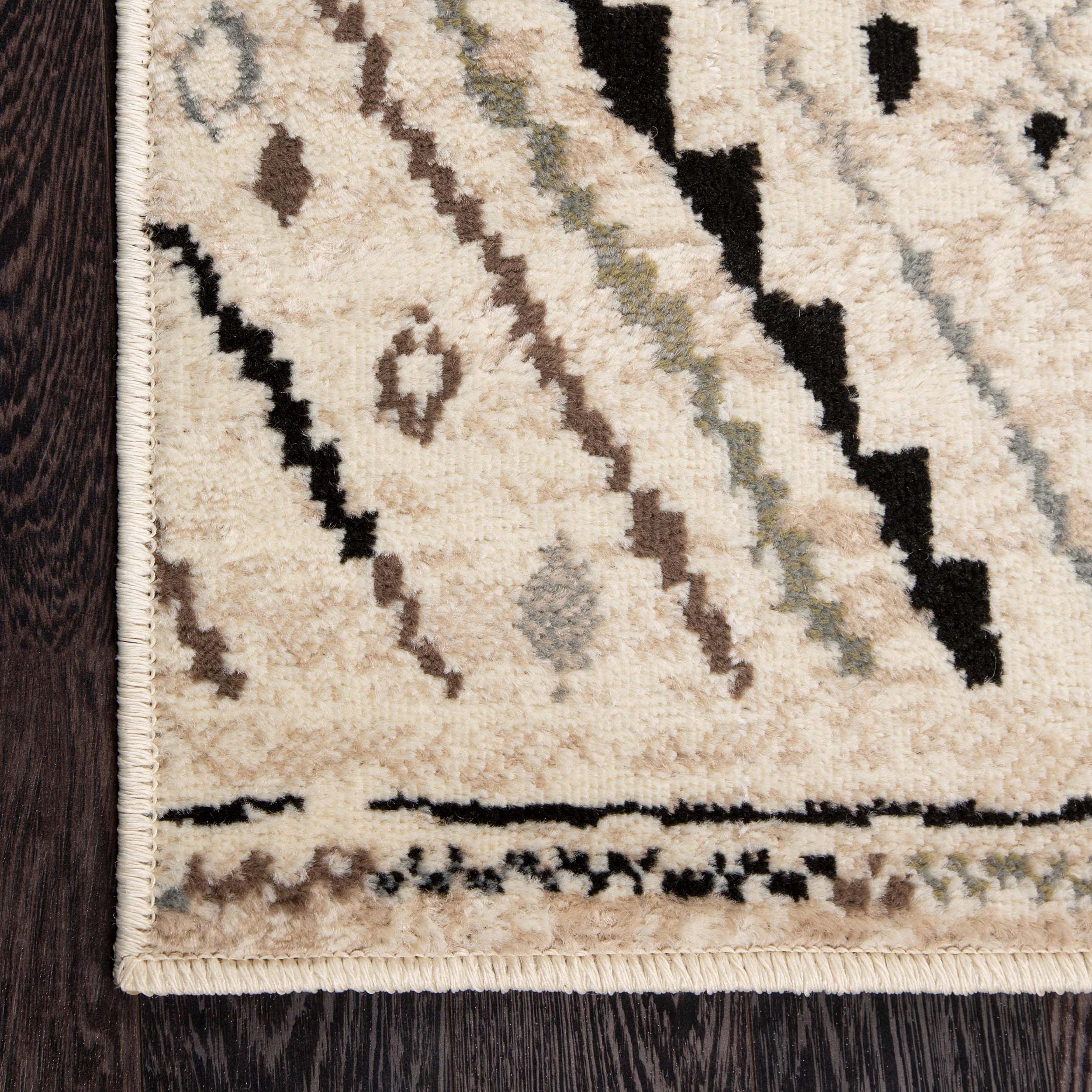 Ozark Modern Geometric Diamonds Slate Indoor Area Rug - Non-Slip Soft Living Room Carpet for Bedroom, Dining Room & Home Decor