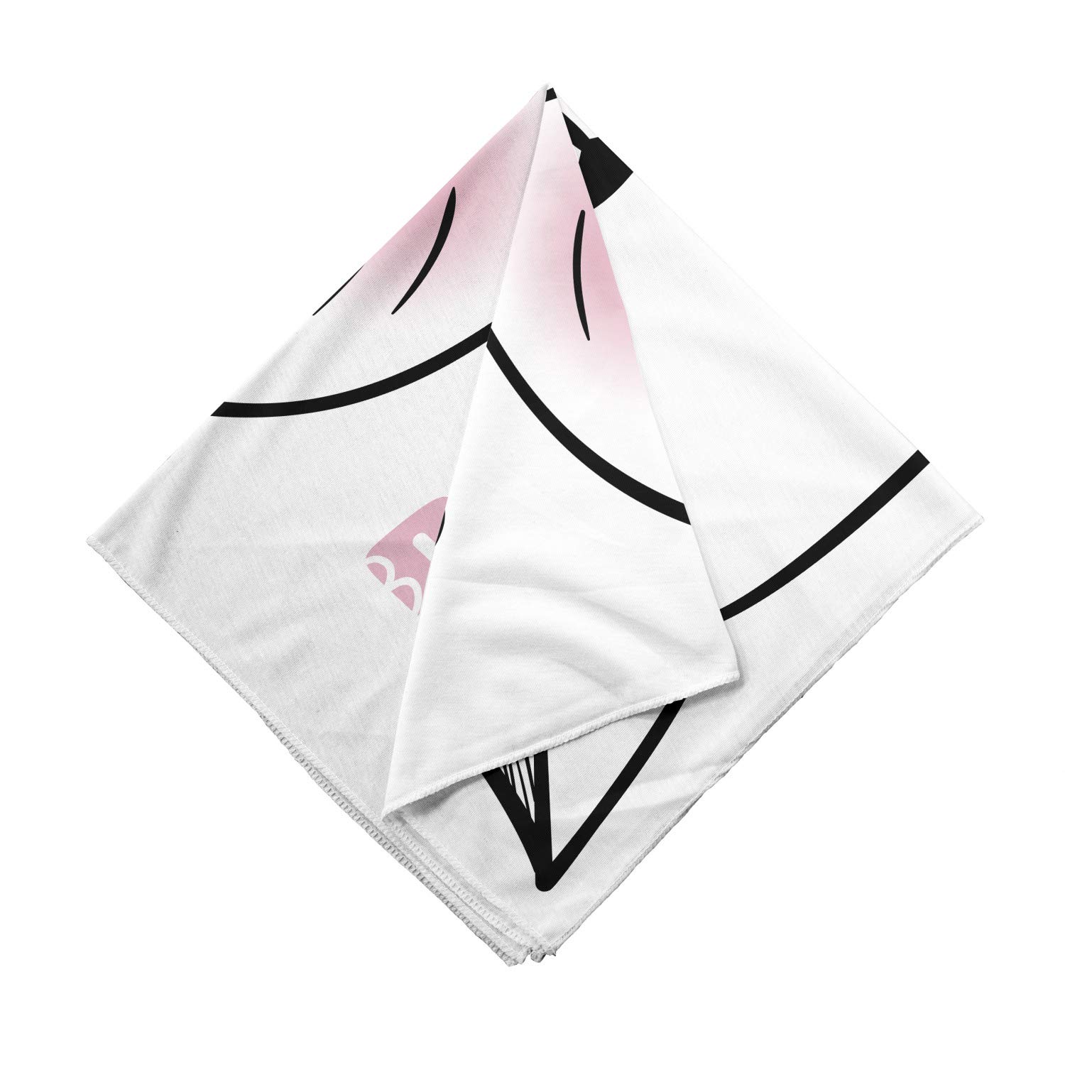 Ambesonne Cat Bandana - Cute Kitten Face & Love Typography Print, Unisex Pet Head & Neck Scarf for Dogs & Cats - Perfect for Pet Parties, Photo Shoots & Daily Wear