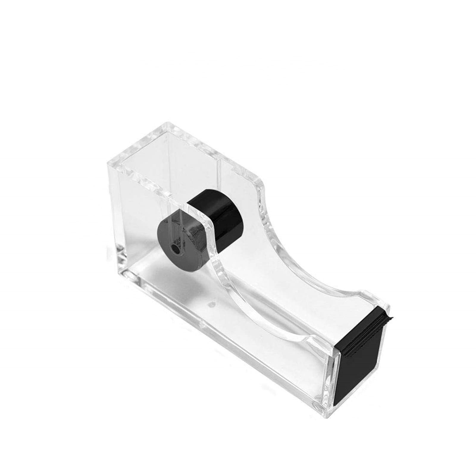 Clear Gold Acrylic Tape Dispenser with 1 Inch Core - Non-Slip Base Office Desk Accessory for Home, School & Office Organization (Black) - Perfect for Wrapping Gifts, Sealing Packages & Crafting Projects